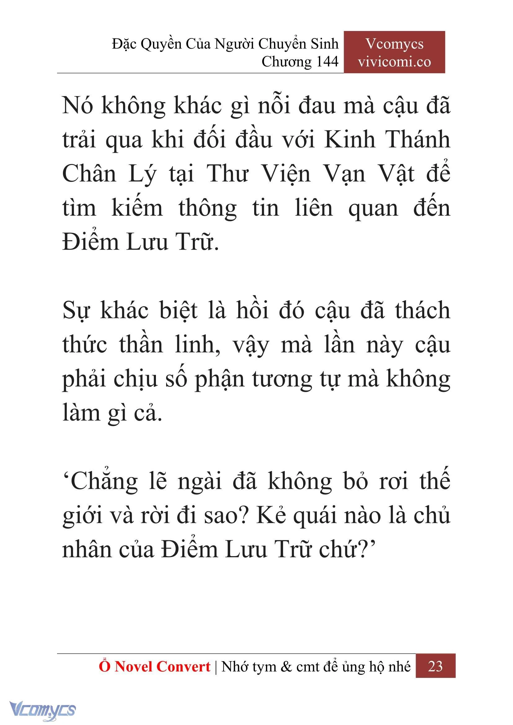 [Novel] Đặc Quyền Của Người Chuyển Sinh Chapter  144 - 25