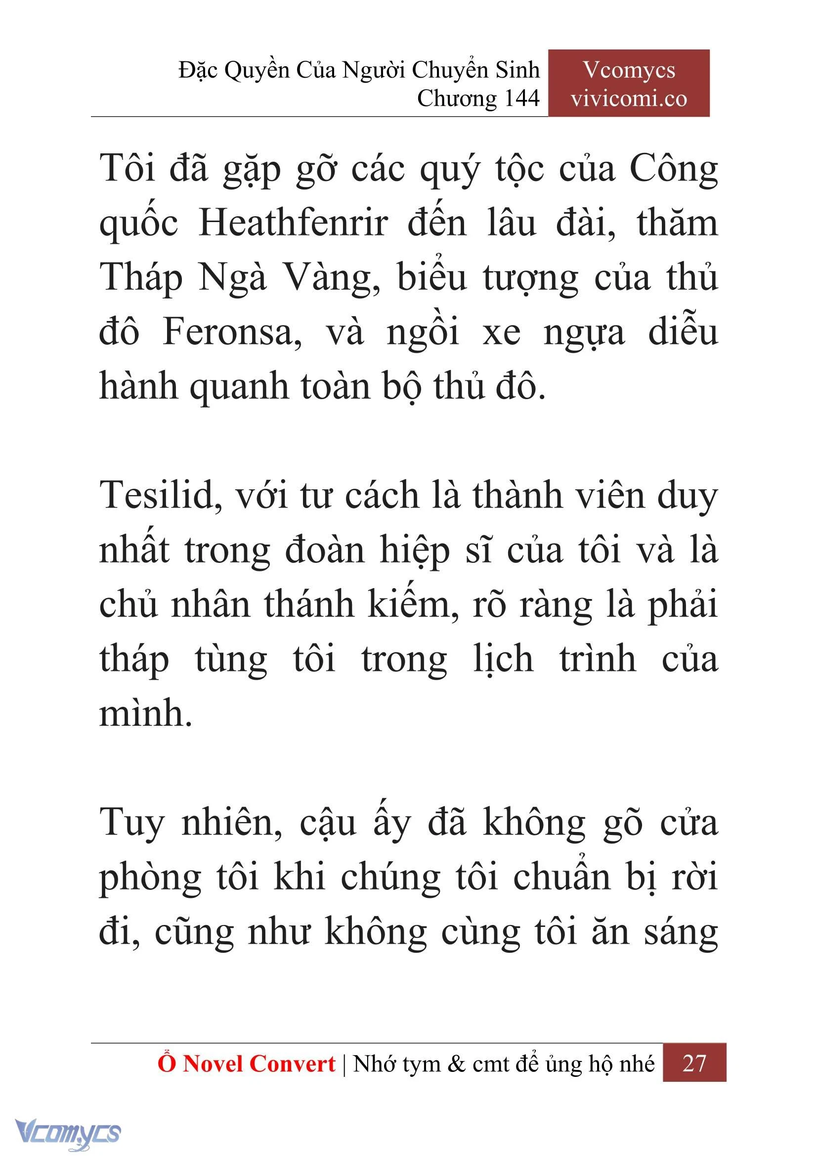 [Novel] Đặc Quyền Của Người Chuyển Sinh Chapter  144 - 29