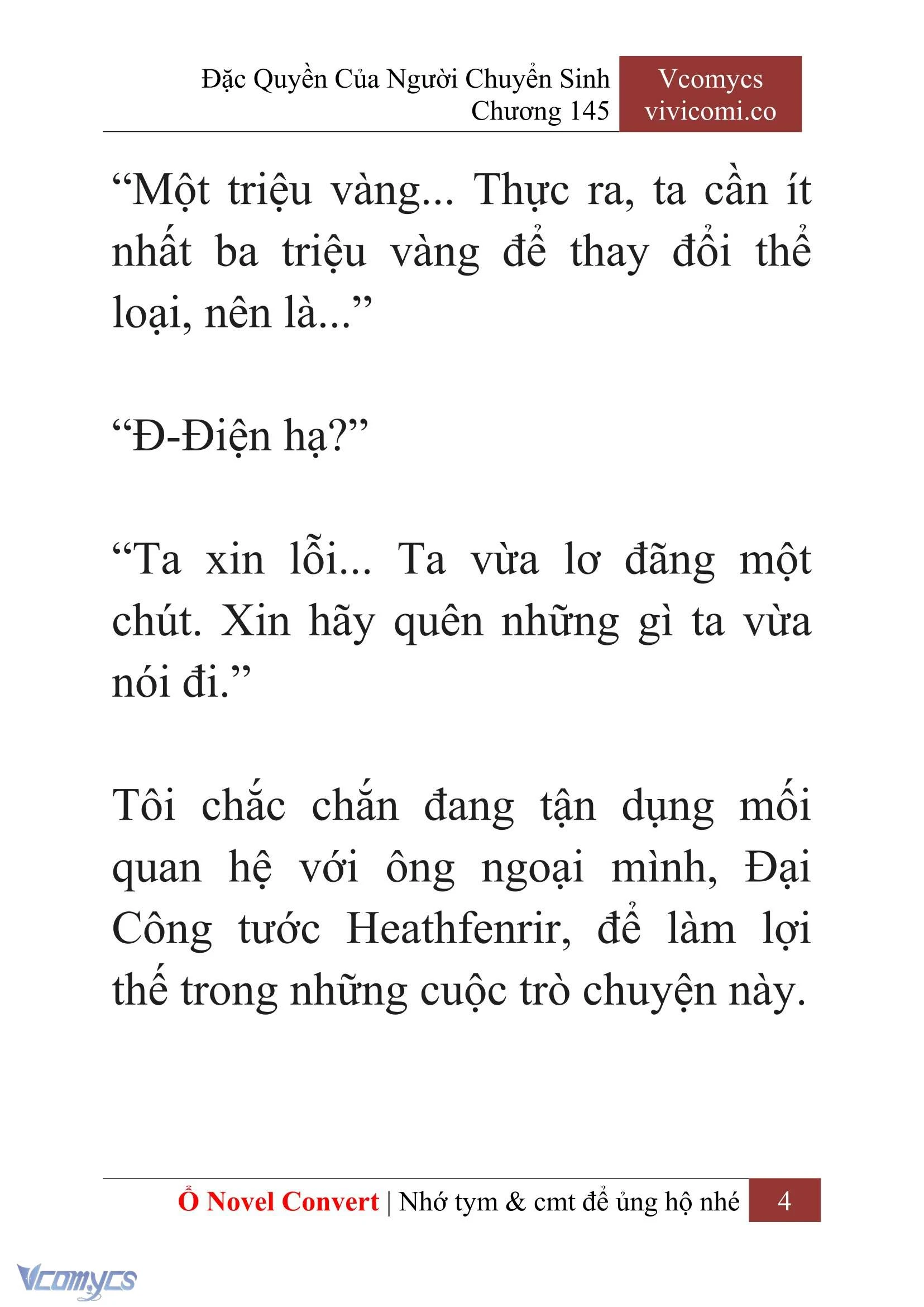 [Novel] Đặc Quyền Của Người Chuyển Sinh Chapter  145 - 6