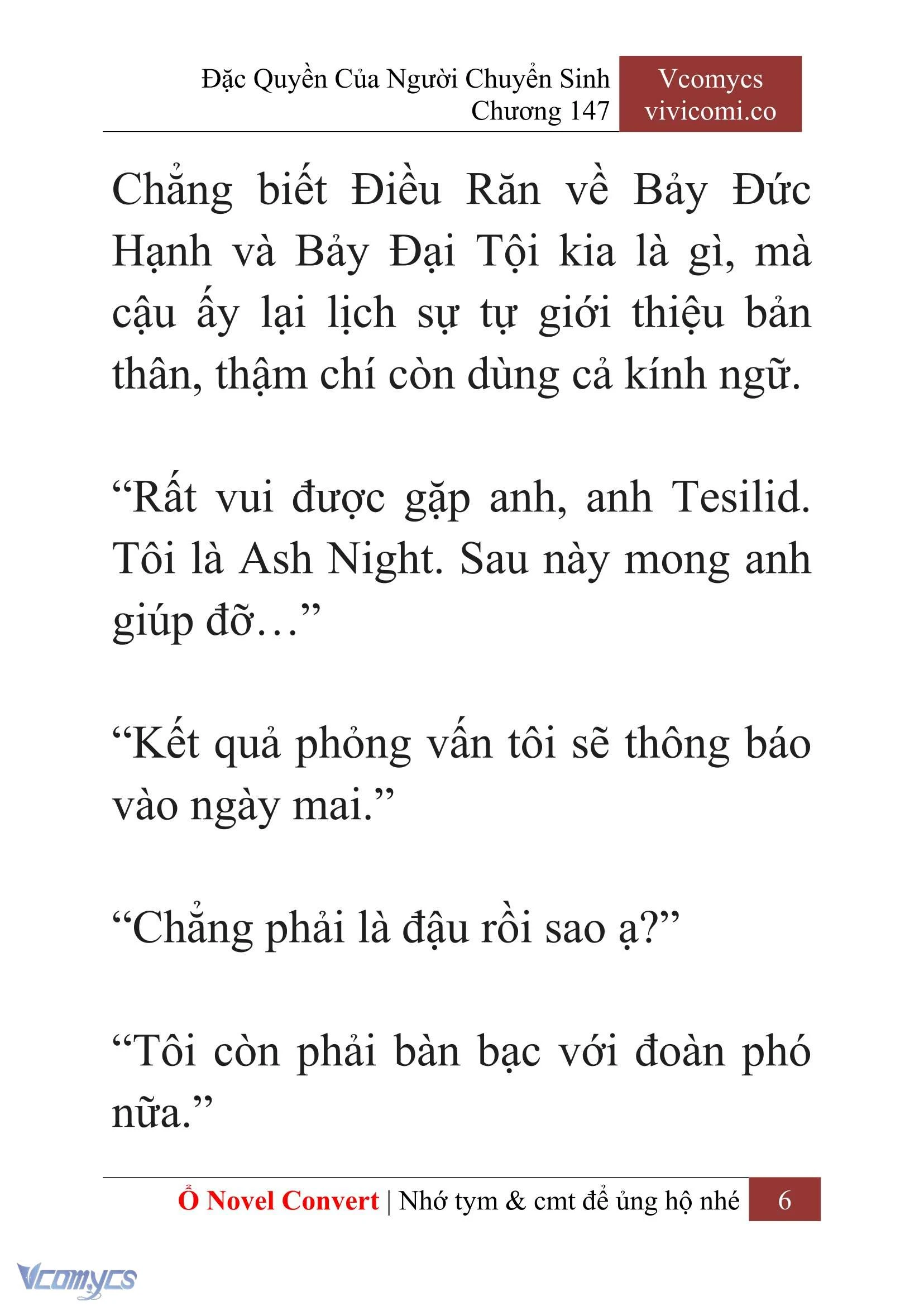 [Novel] Đặc Quyền Của Người Chuyển Sinh Chapter  147 - 8