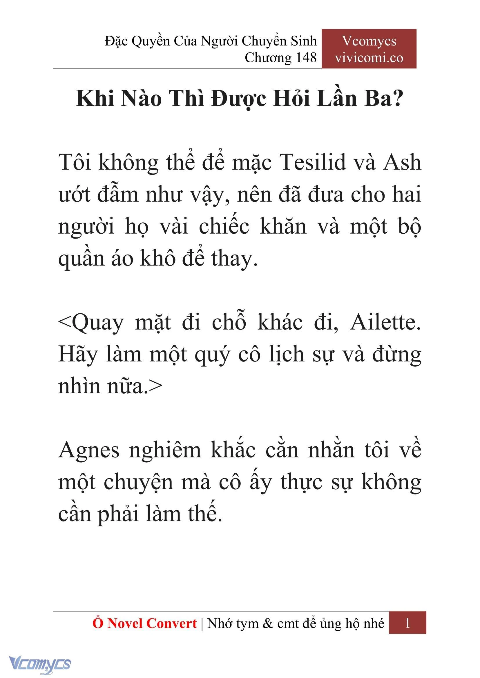 [Novel] Đặc Quyền Của Người Chuyển Sinh Chapter  148 - 3