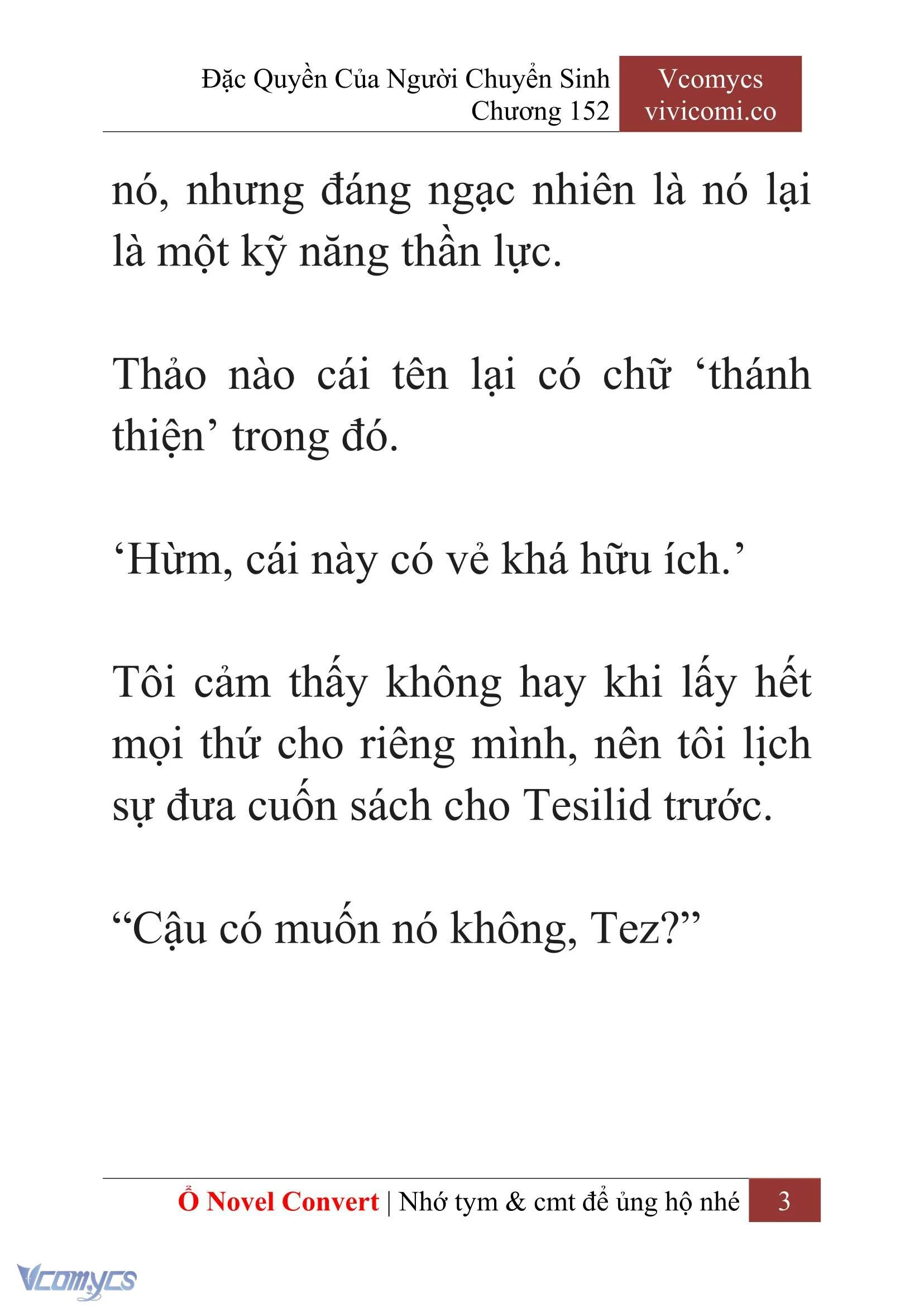 [Novel] Đặc Quyền Của Người Chuyển Sinh Chapter  152 - 5