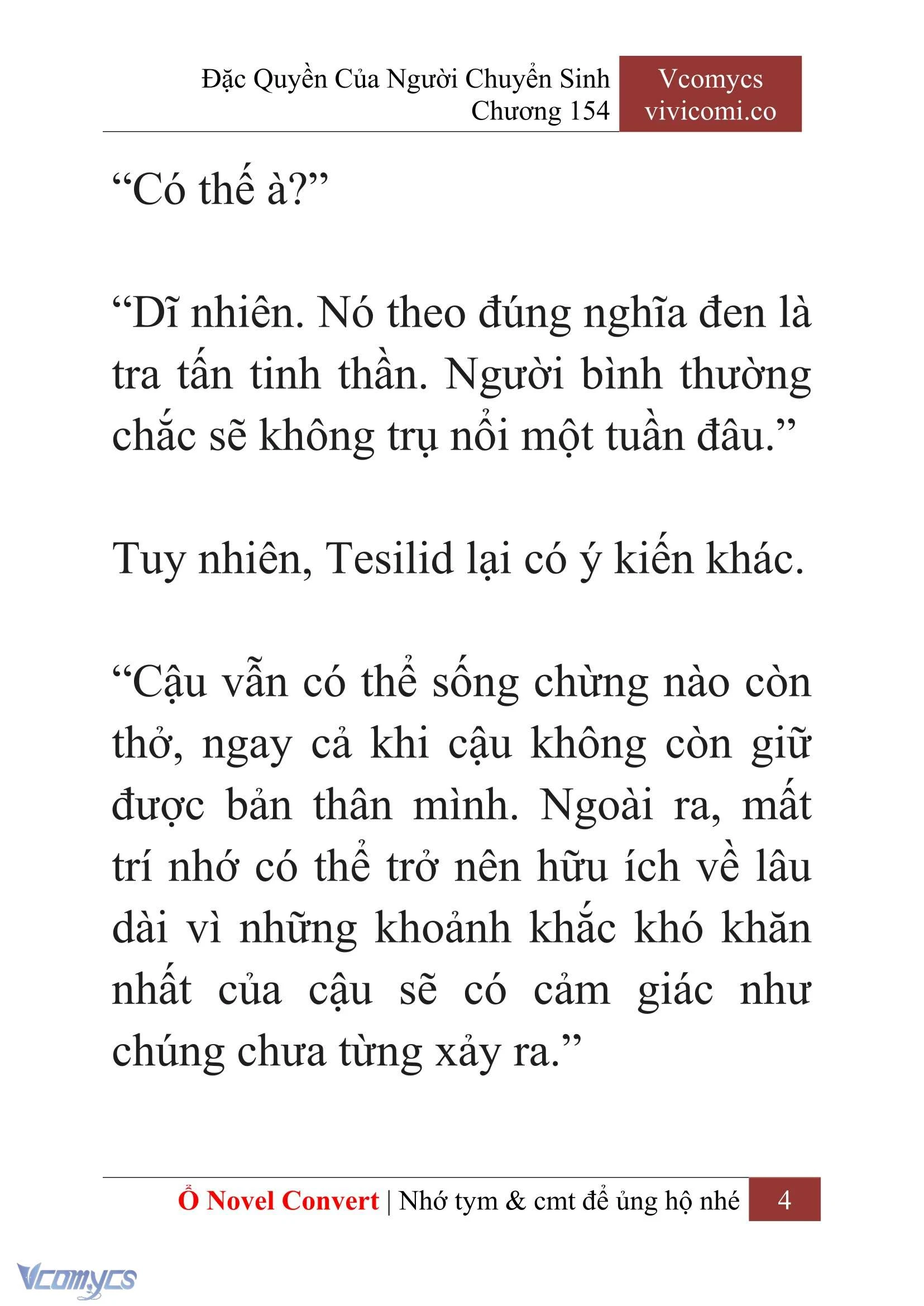 [Novel] Đặc Quyền Của Người Chuyển Sinh Chapter  154 - 6