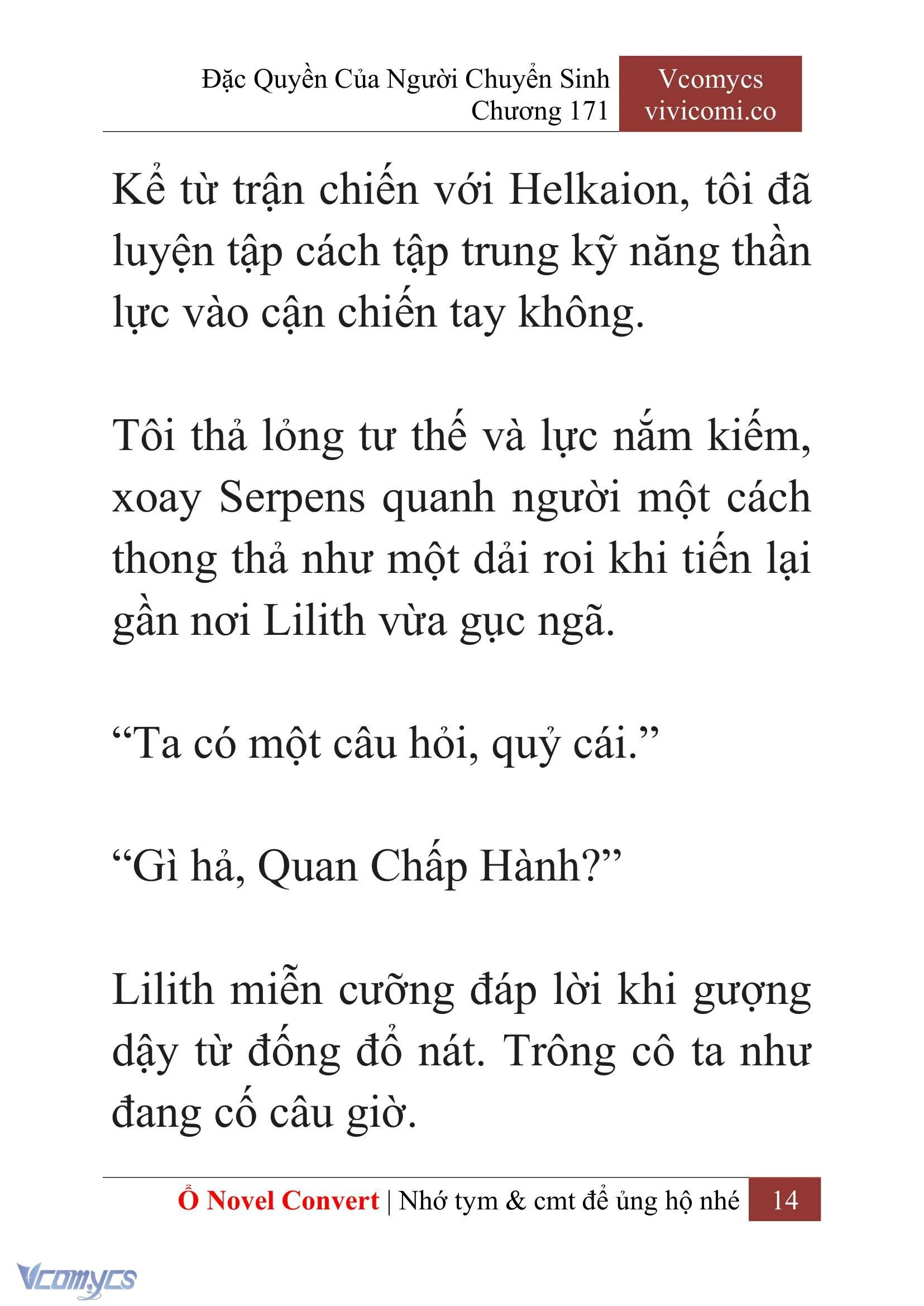 [Novel] Đặc Quyền Của Người Chuyển Sinh Chapter  171 - 17