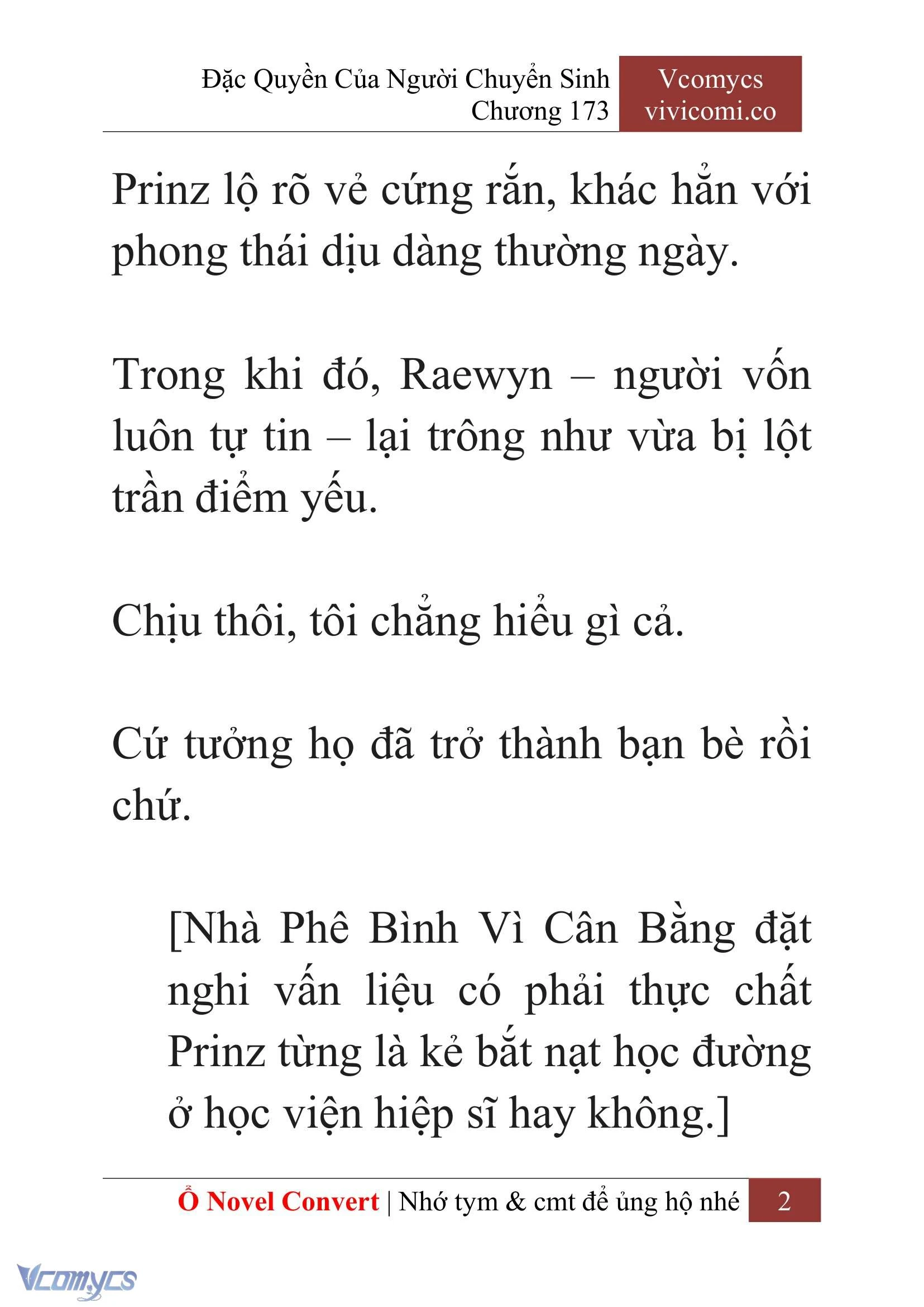 [Novel] Đặc Quyền Của Người Chuyển Sinh Chapter  173 - 5