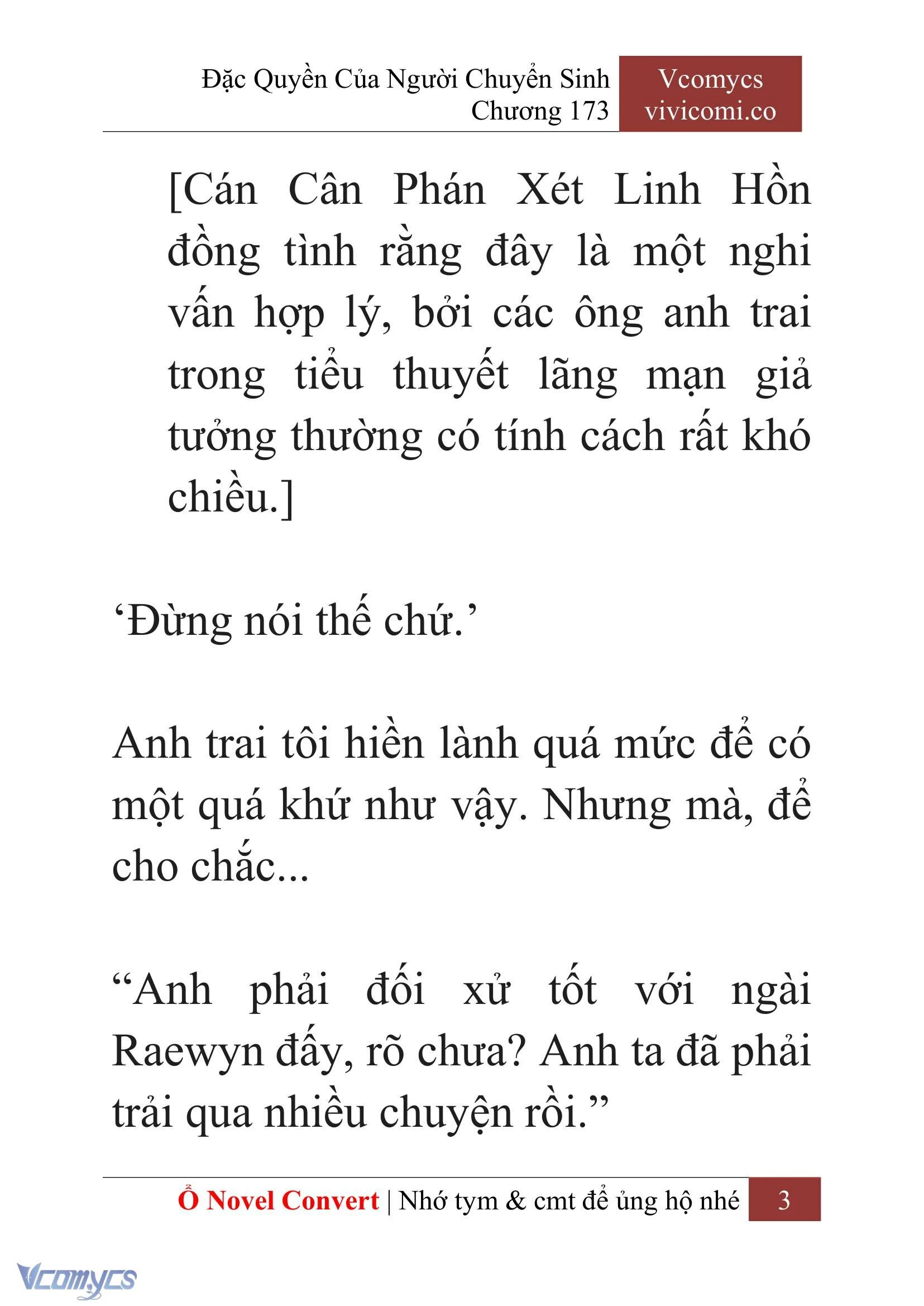 [Novel] Đặc Quyền Của Người Chuyển Sinh Chapter  173 - 6
