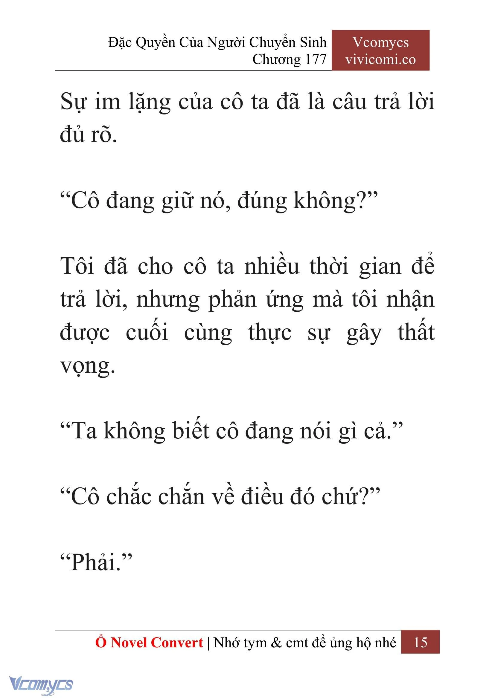 [Novel] Đặc Quyền Của Người Chuyển Sinh Chapter  177 - 18