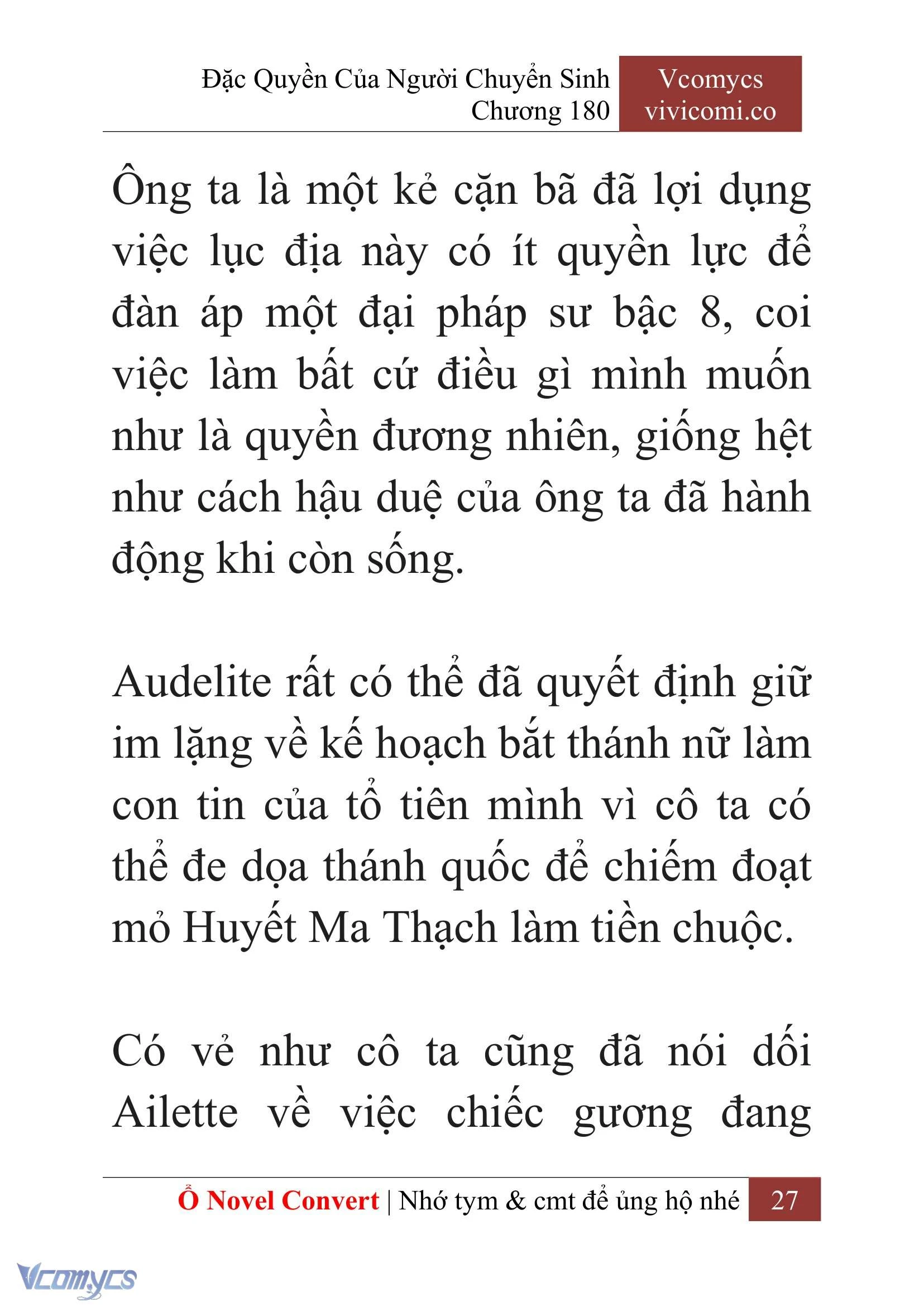 [Novel] Đặc Quyền Của Người Chuyển Sinh Chapter  180 - 30