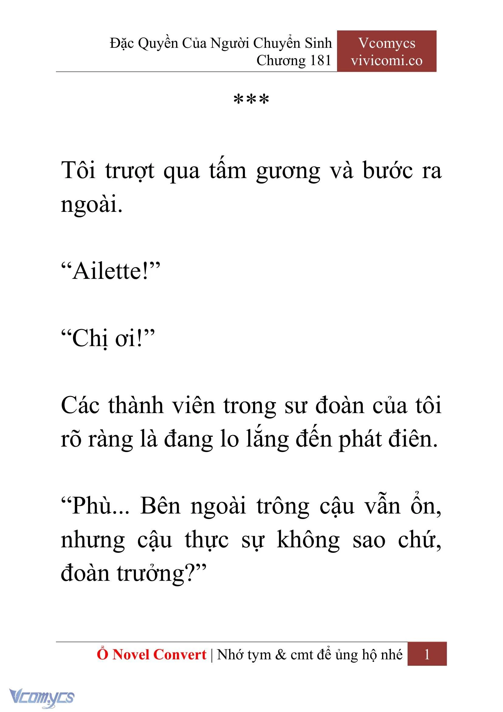 [Novel] Đặc Quyền Của Người Chuyển Sinh Chapter  181 - 4