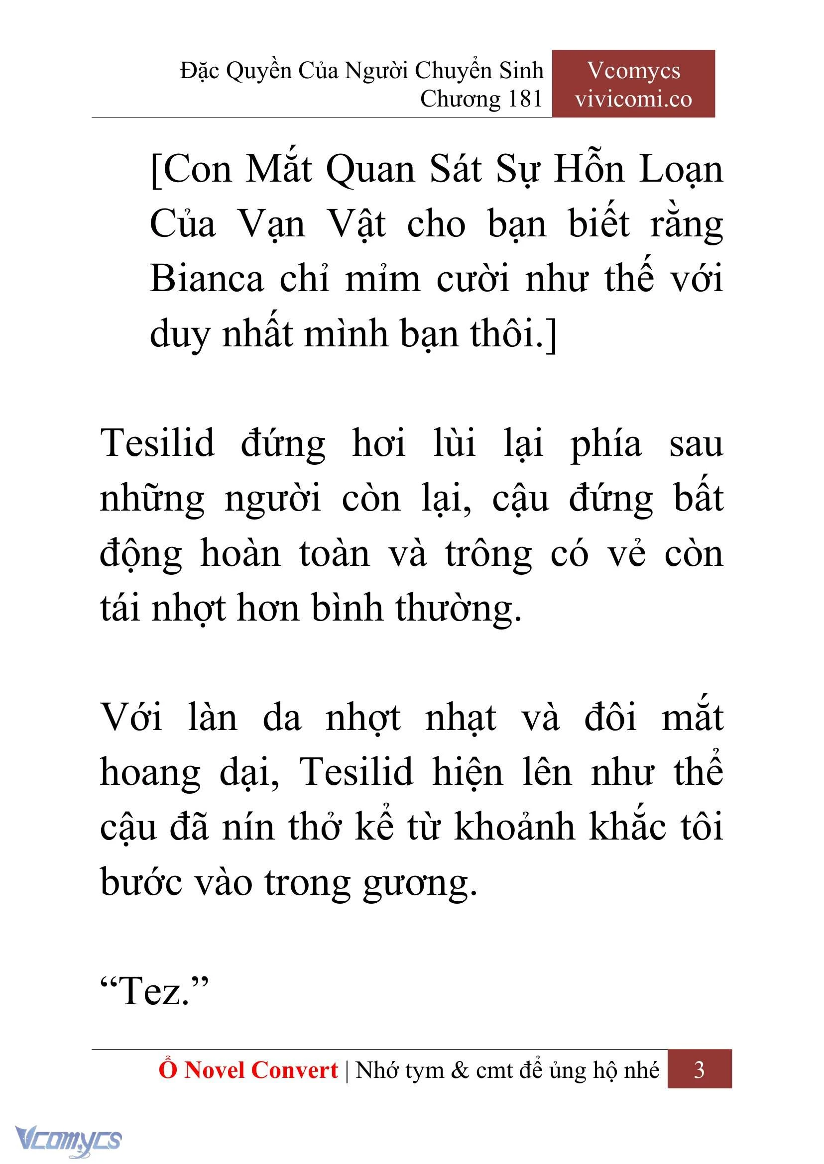 [Novel] Đặc Quyền Của Người Chuyển Sinh Chapter  181 - 6