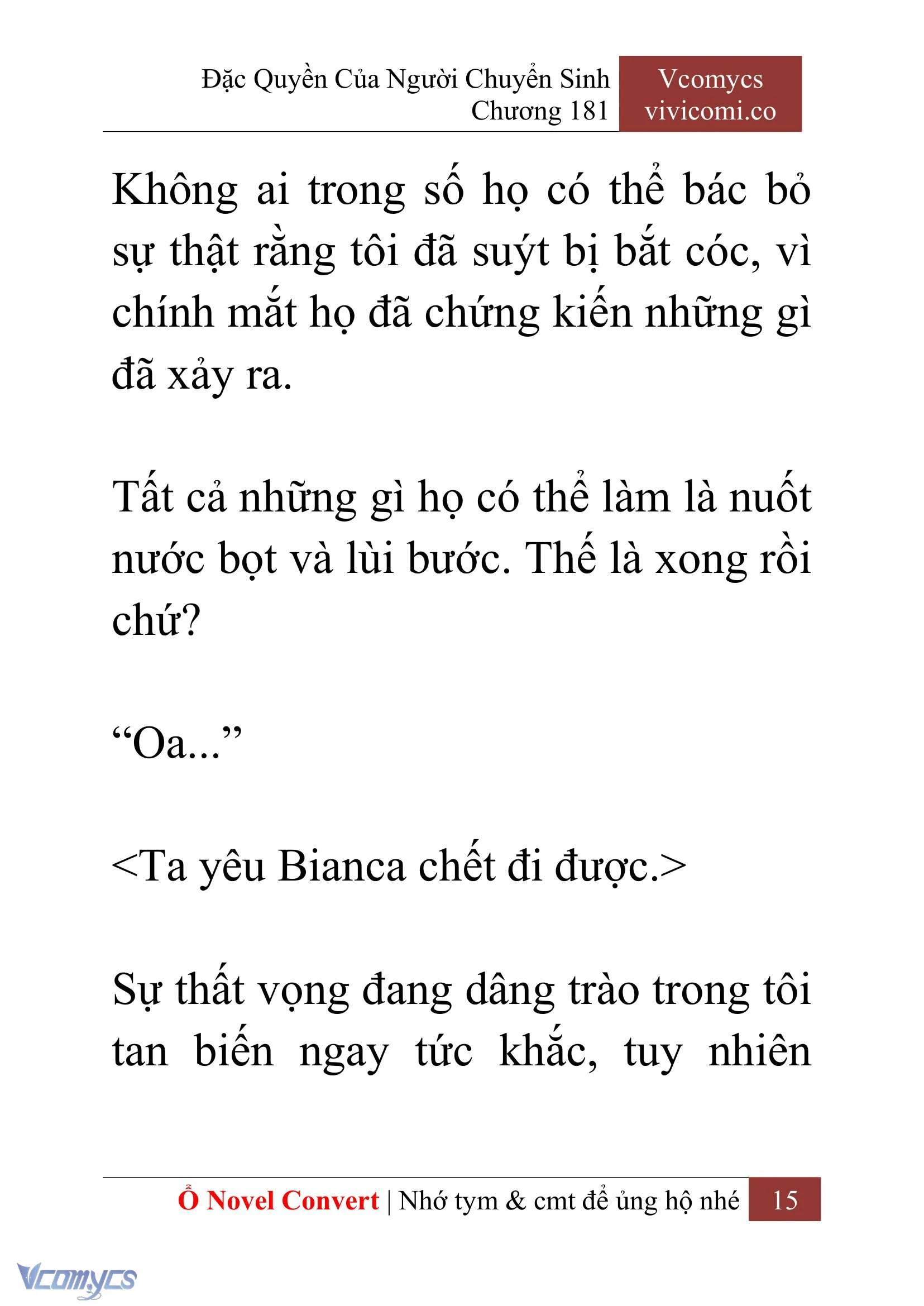 [Novel] Đặc Quyền Của Người Chuyển Sinh Chapter  181 - 18