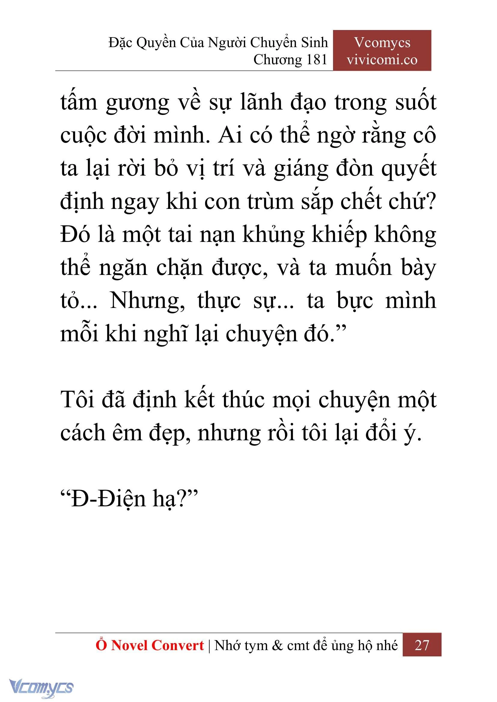 [Novel] Đặc Quyền Của Người Chuyển Sinh Chapter  181 - 30