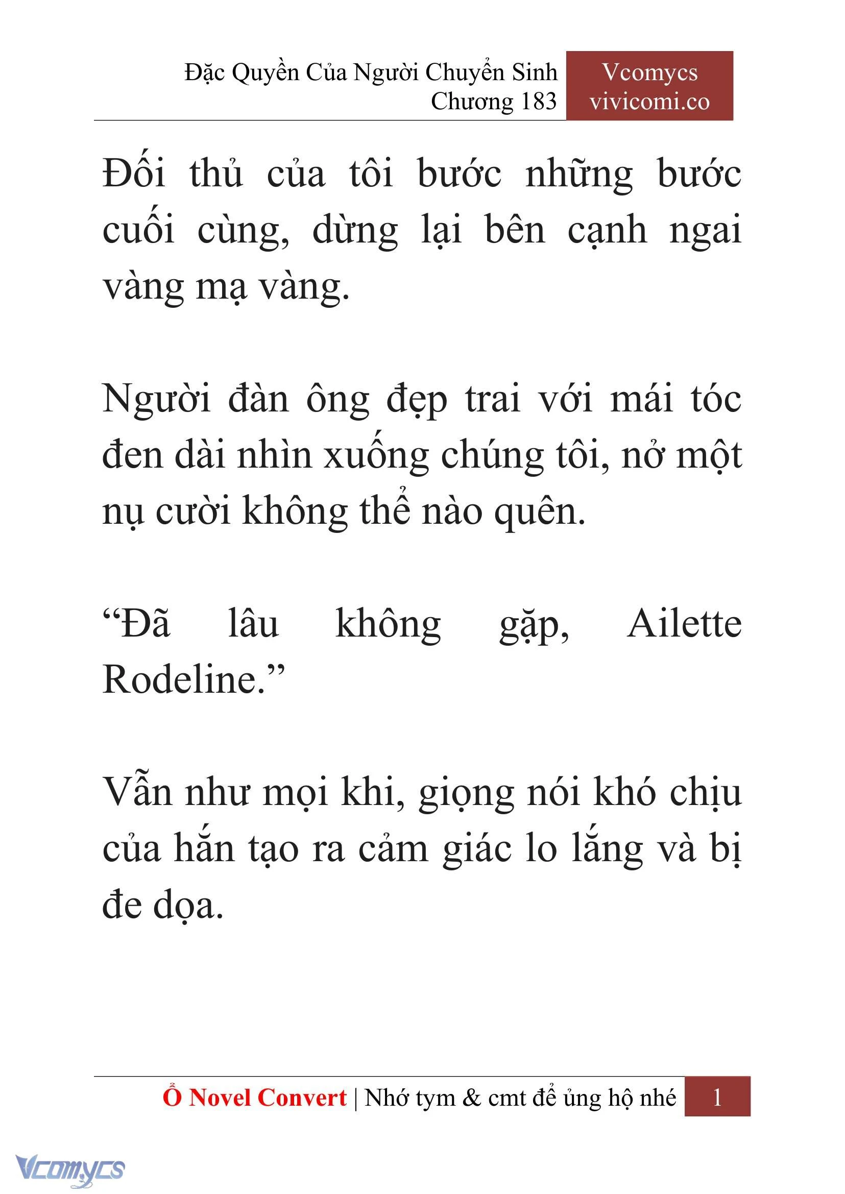 [Novel] Đặc Quyền Của Người Chuyển Sinh Chapter  183 - 4