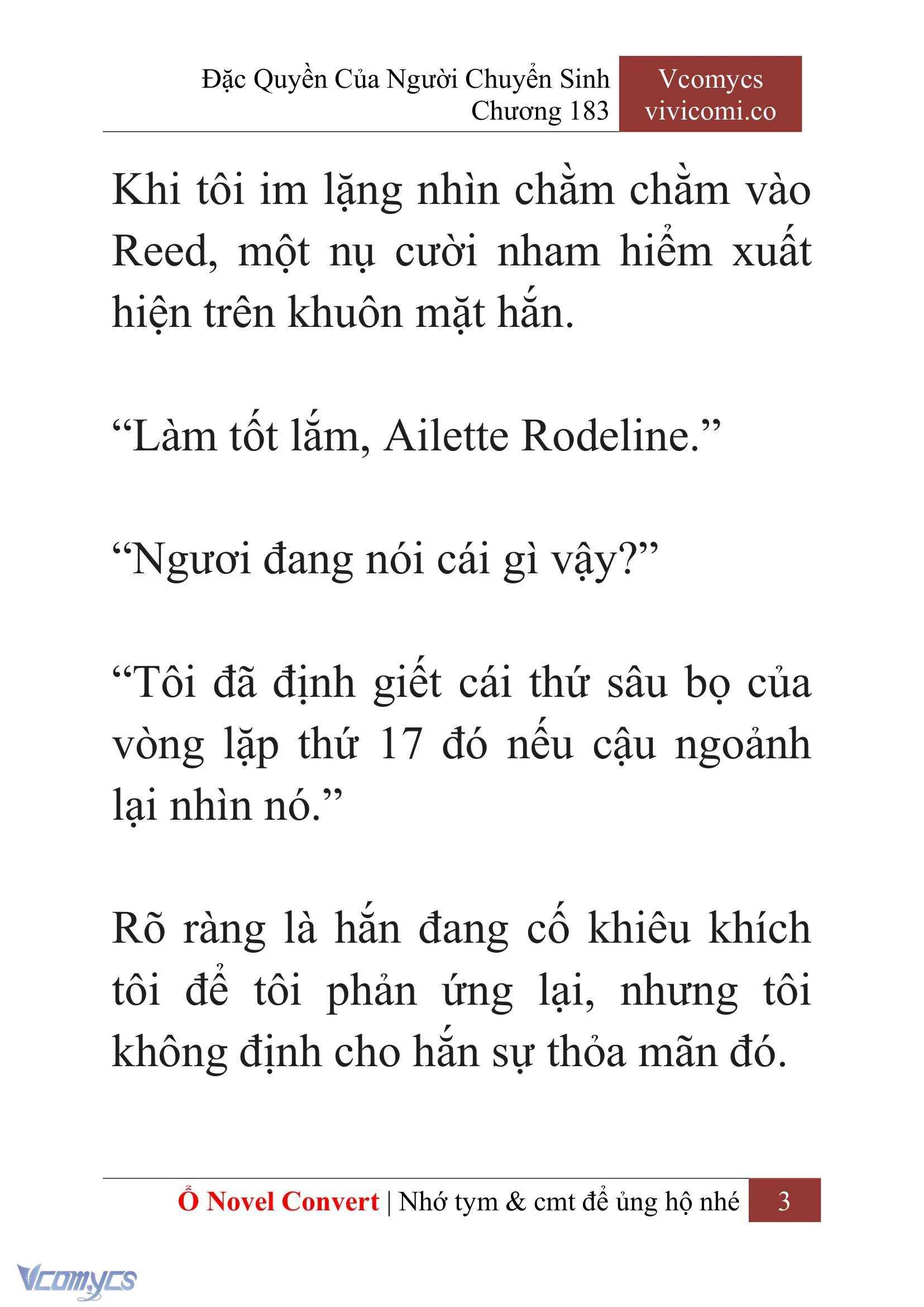 [Novel] Đặc Quyền Của Người Chuyển Sinh Chapter  183 - 6