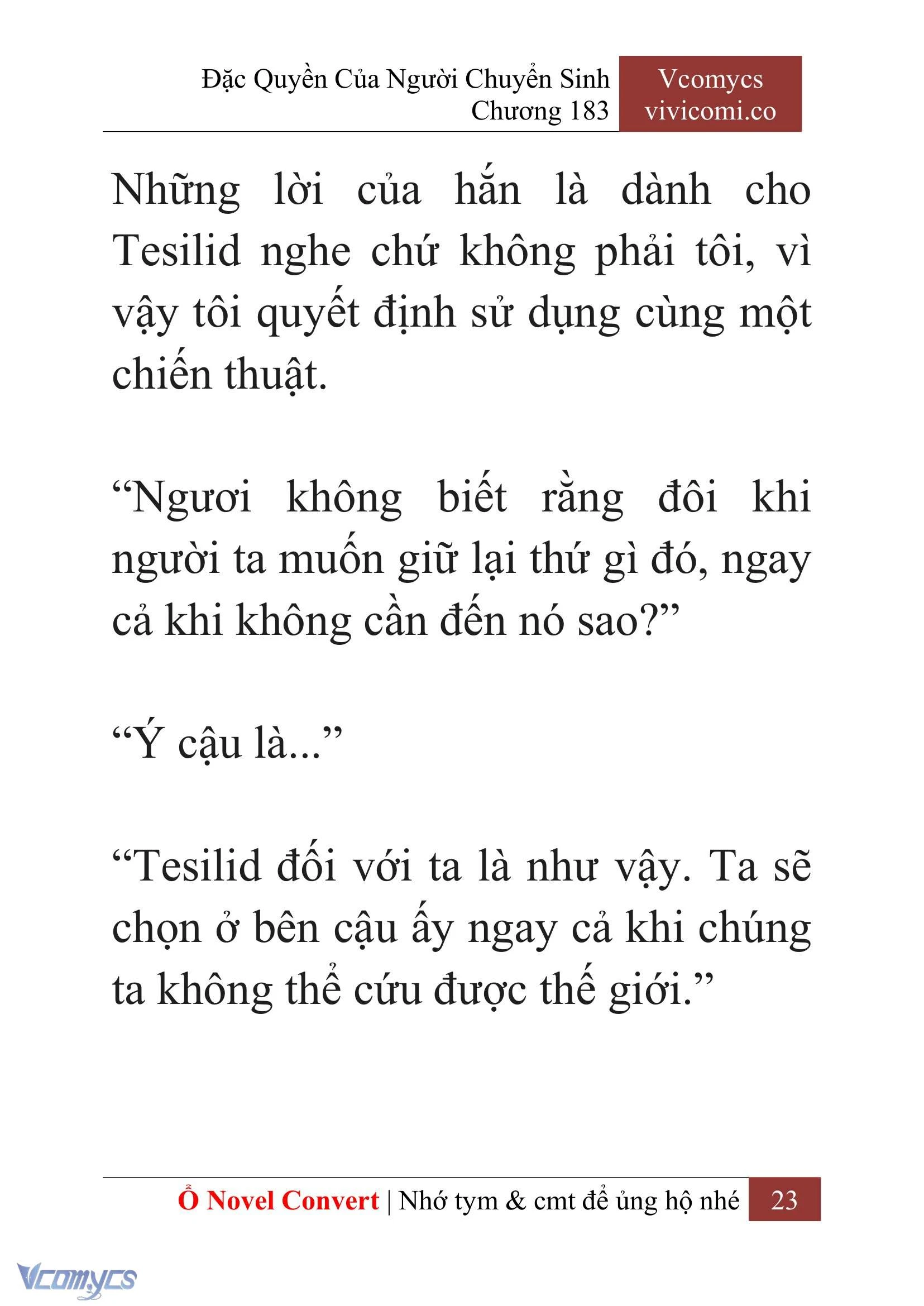 [Novel] Đặc Quyền Của Người Chuyển Sinh Chapter  183 - 26