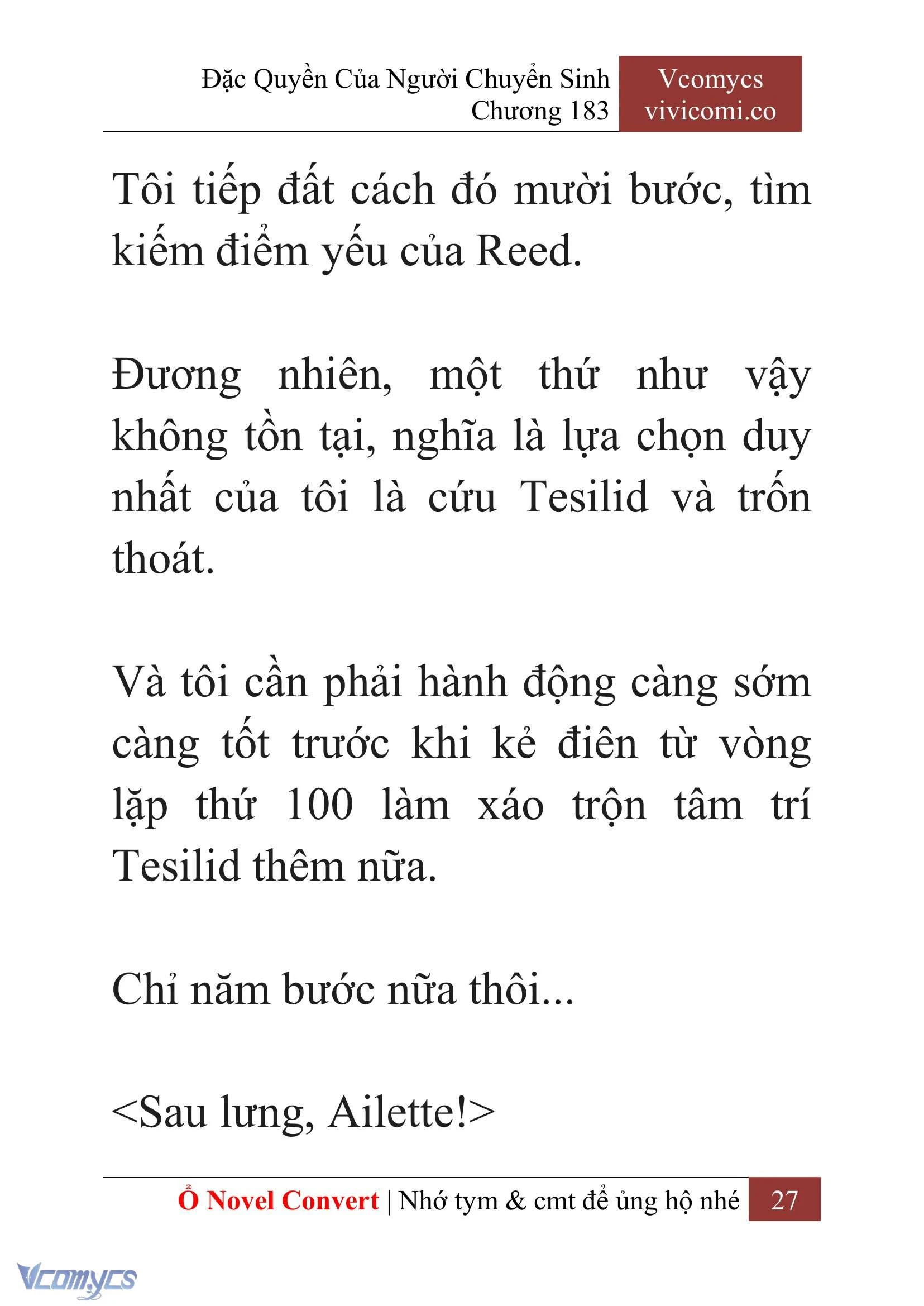 [Novel] Đặc Quyền Của Người Chuyển Sinh Chapter  183 - 30