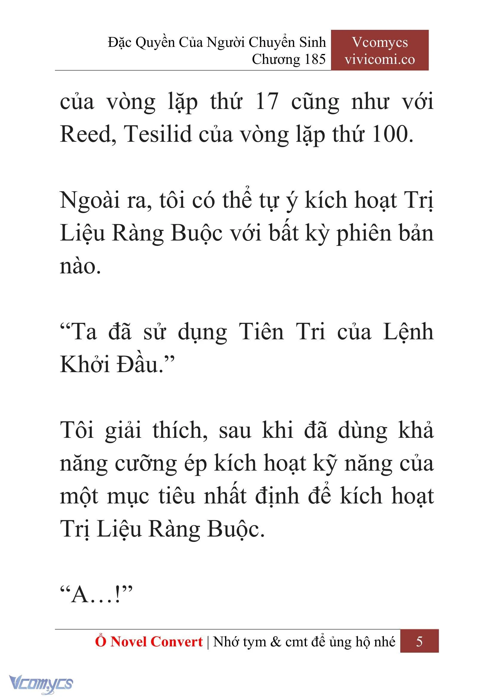 [Novel] Đặc Quyền Của Người Chuyển Sinh Chapter  185 - 8