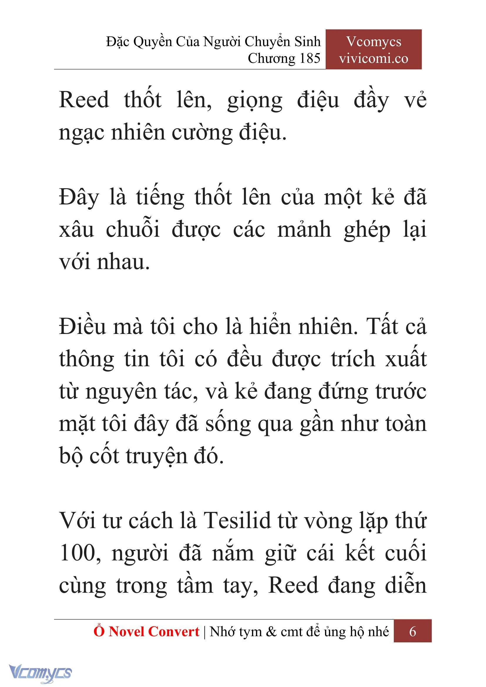 [Novel] Đặc Quyền Của Người Chuyển Sinh Chapter  185 - 9