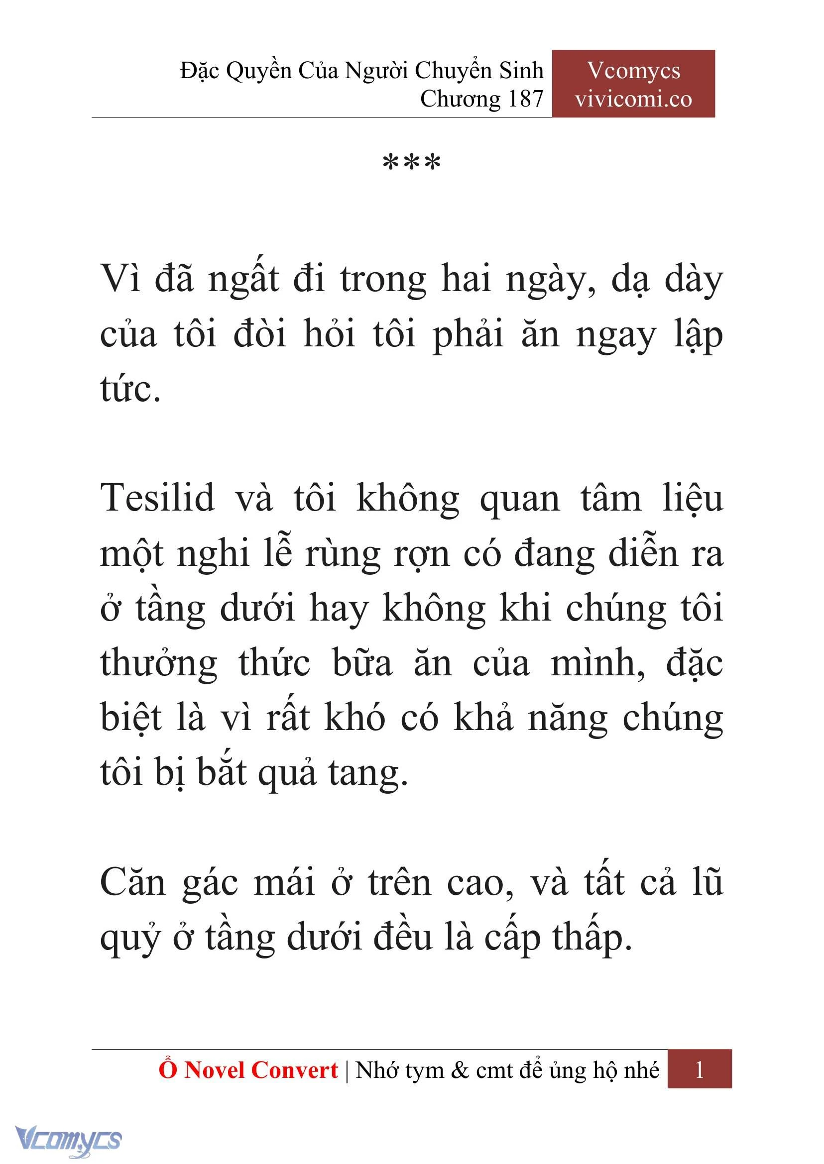 [Novel] Đặc Quyền Của Người Chuyển Sinh Chapter  187 - 4