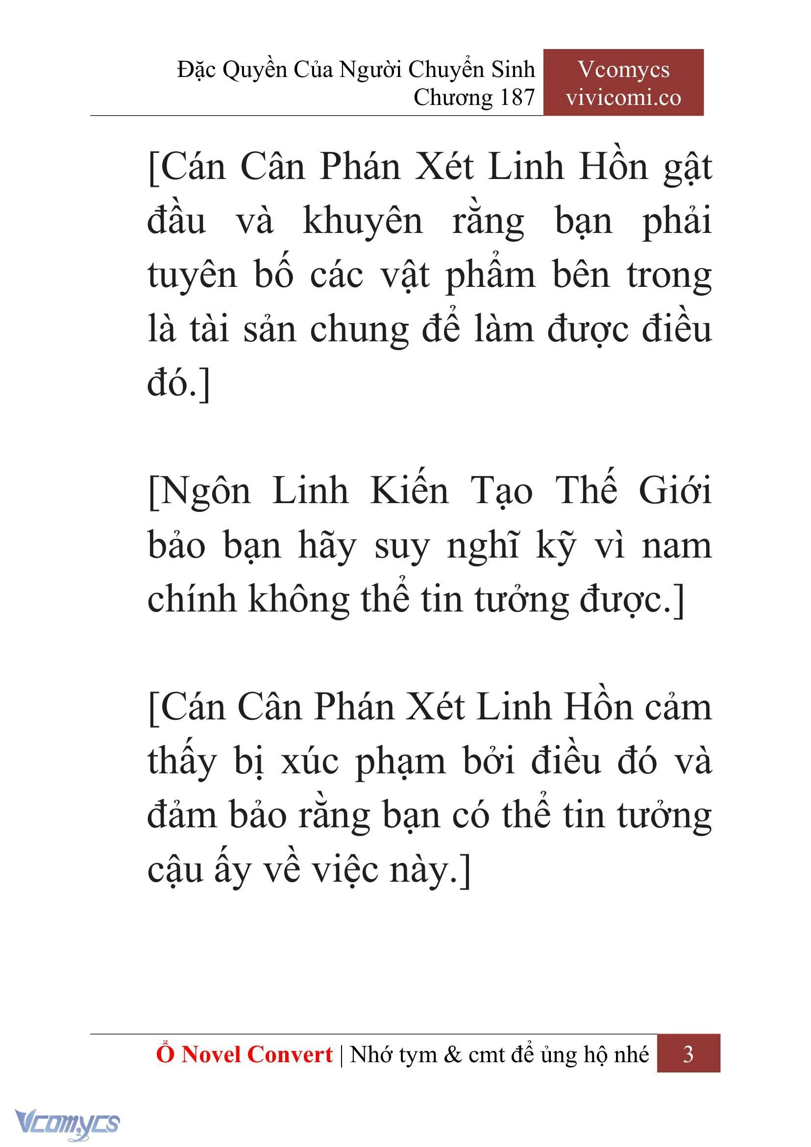 [Novel] Đặc Quyền Của Người Chuyển Sinh Chapter  187 - 6