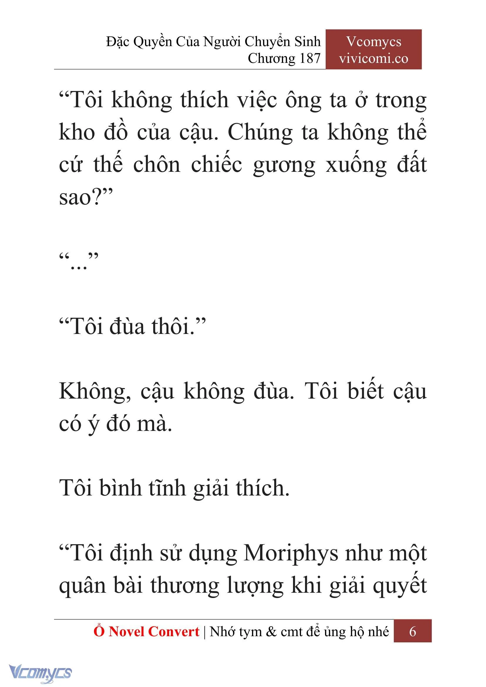 [Novel] Đặc Quyền Của Người Chuyển Sinh Chapter  187 - 9