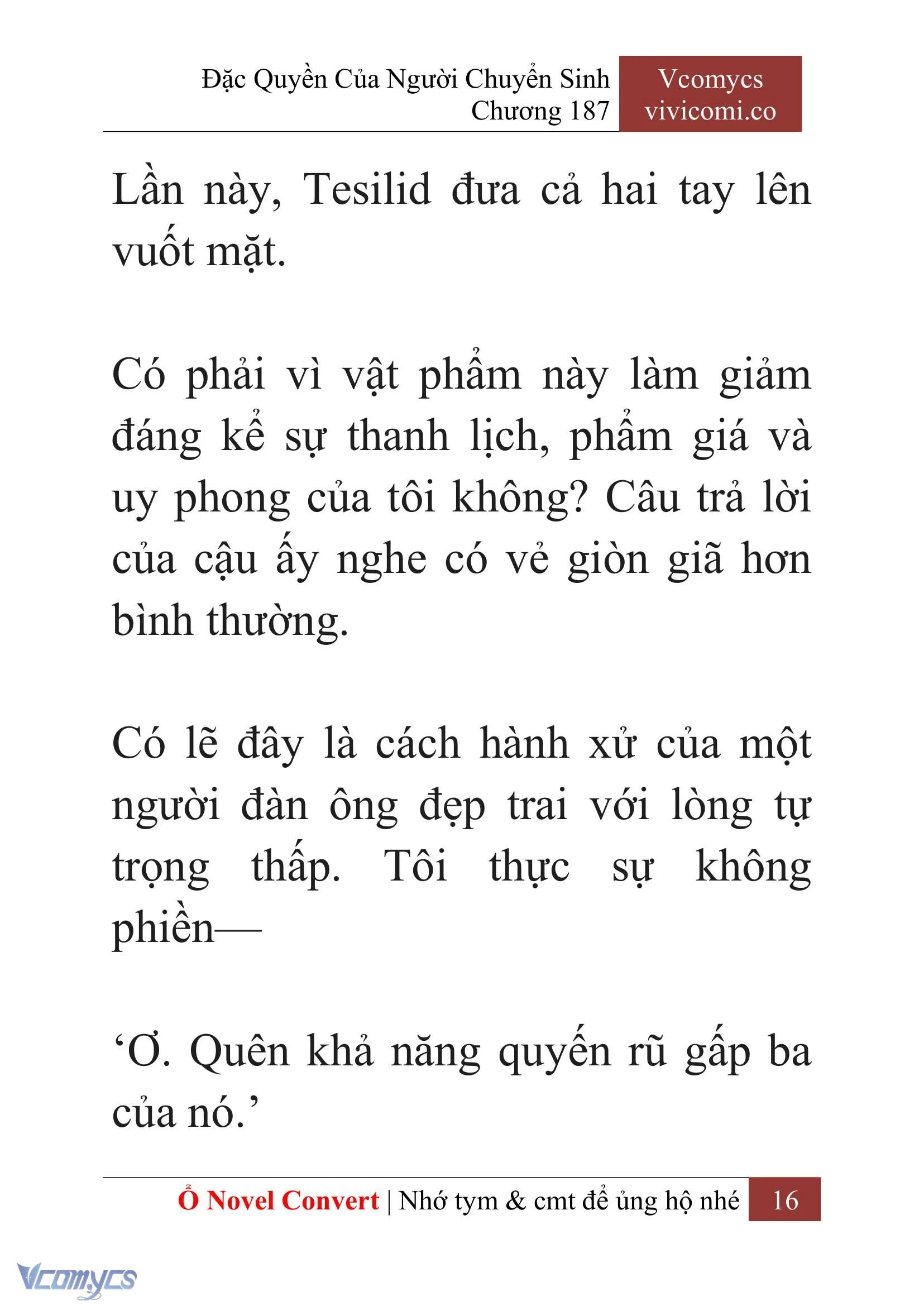 [Novel] Đặc Quyền Của Người Chuyển Sinh Chapter  187 - 19