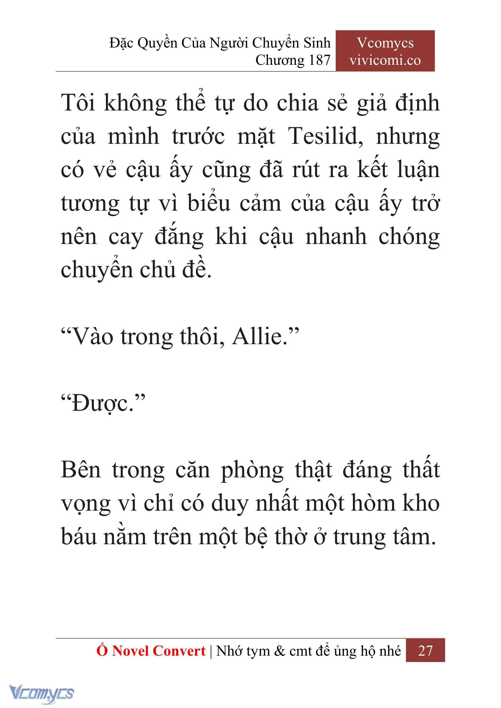 [Novel] Đặc Quyền Của Người Chuyển Sinh Chapter  187 - 30