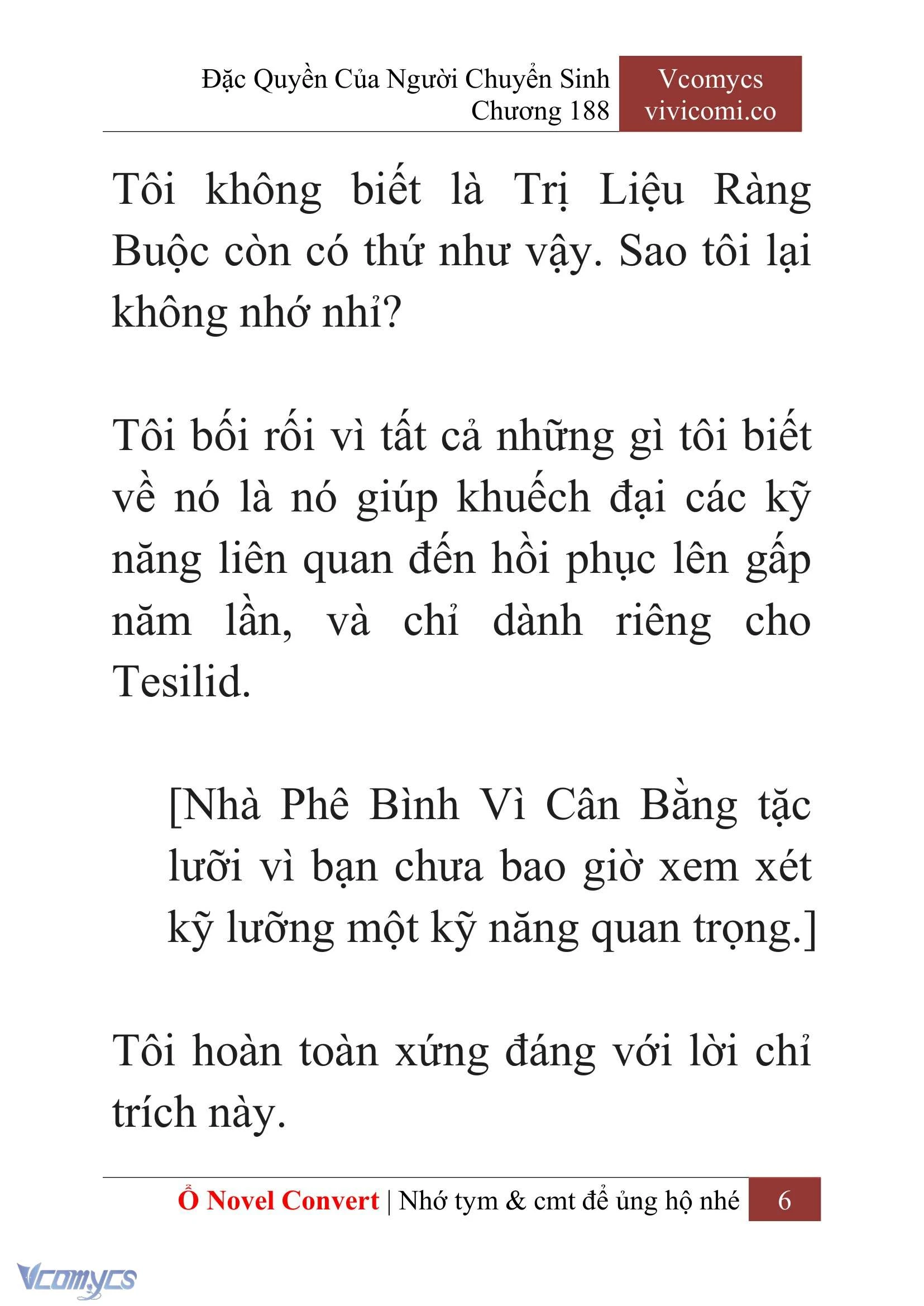 [Novel] Đặc Quyền Của Người Chuyển Sinh Chapter  188 - 9