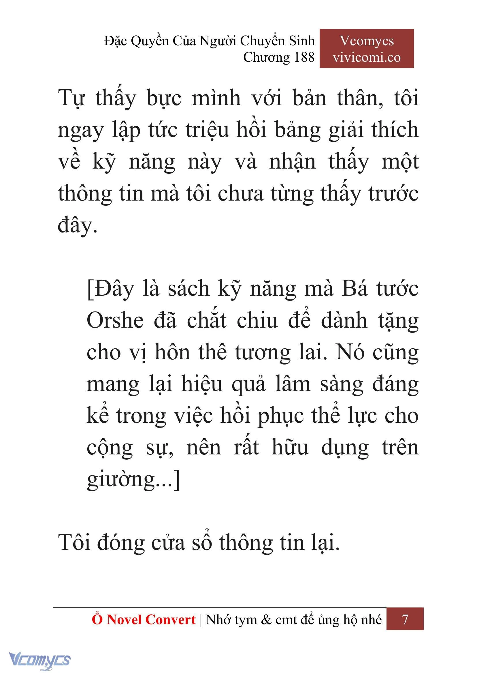 [Novel] Đặc Quyền Của Người Chuyển Sinh Chapter  188 - 10