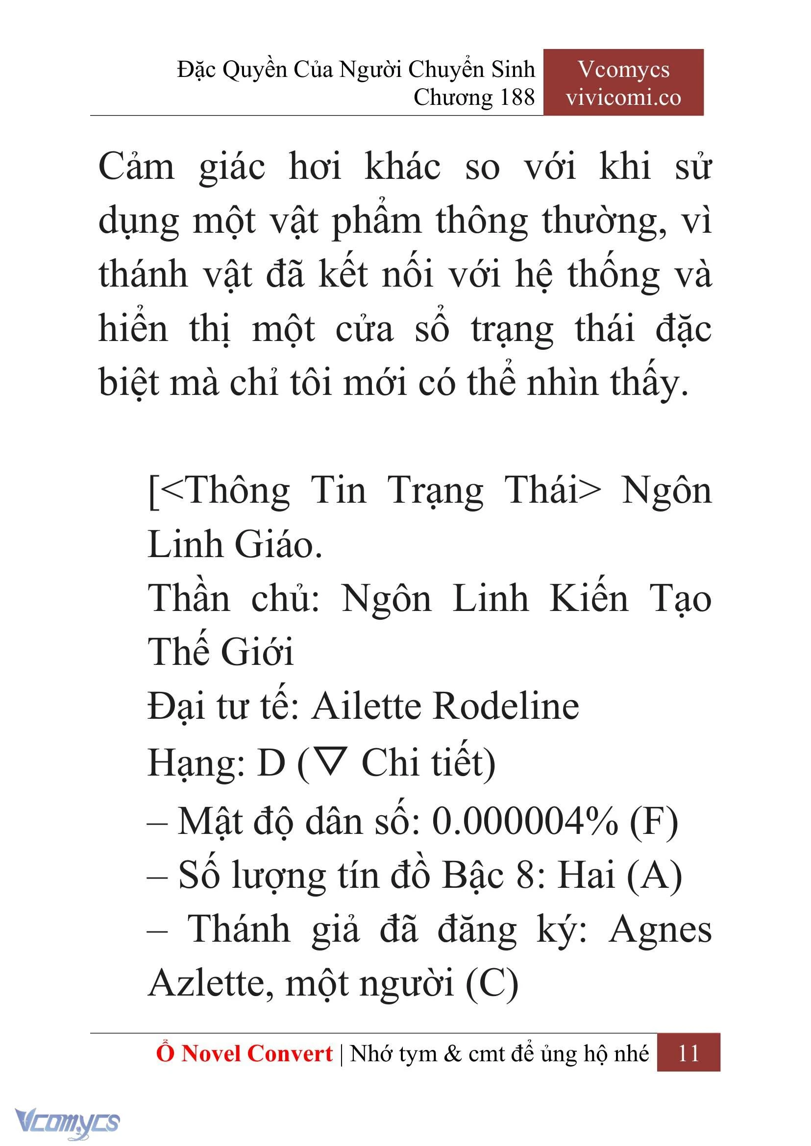 [Novel] Đặc Quyền Của Người Chuyển Sinh Chapter  188 - 14