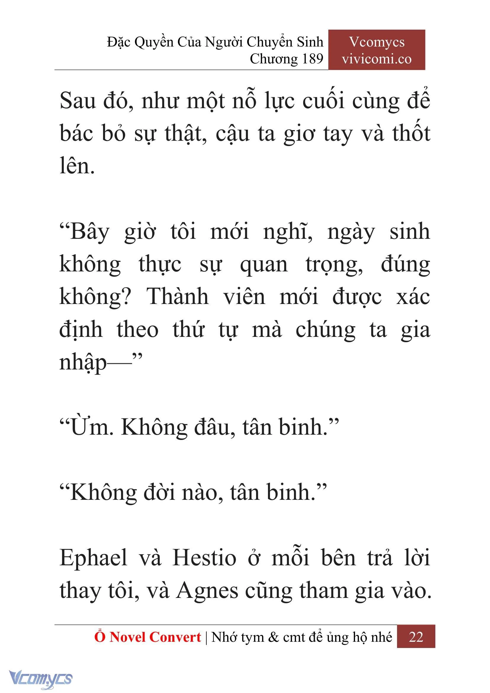 [Novel] Đặc Quyền Của Người Chuyển Sinh Chapter  189 - 25