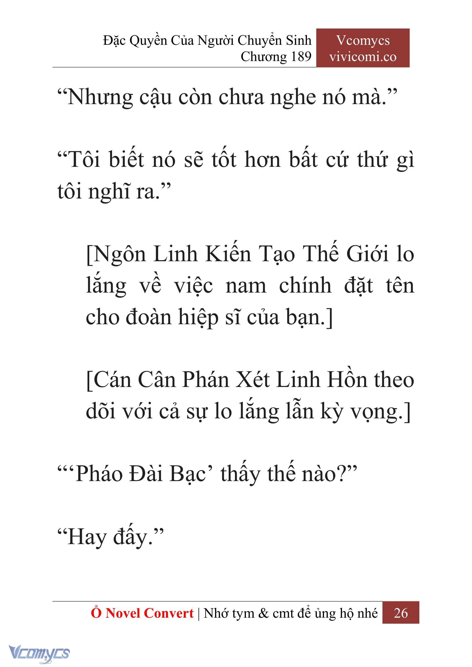 [Novel] Đặc Quyền Của Người Chuyển Sinh Chapter  189 - 29