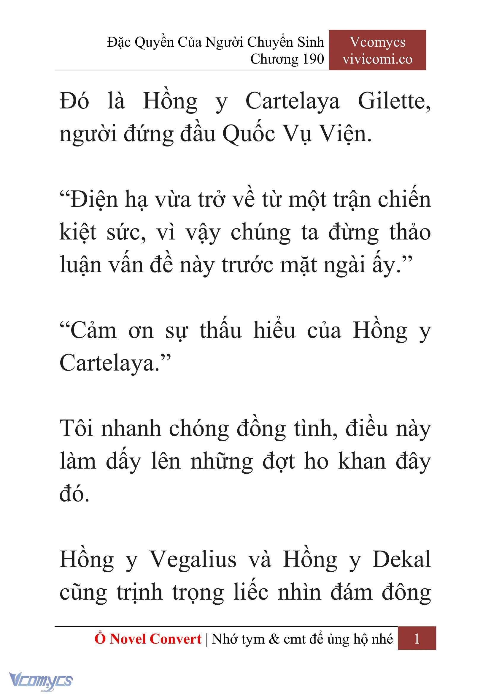 [Novel] Đặc Quyền Của Người Chuyển Sinh Chapter  190 - 4