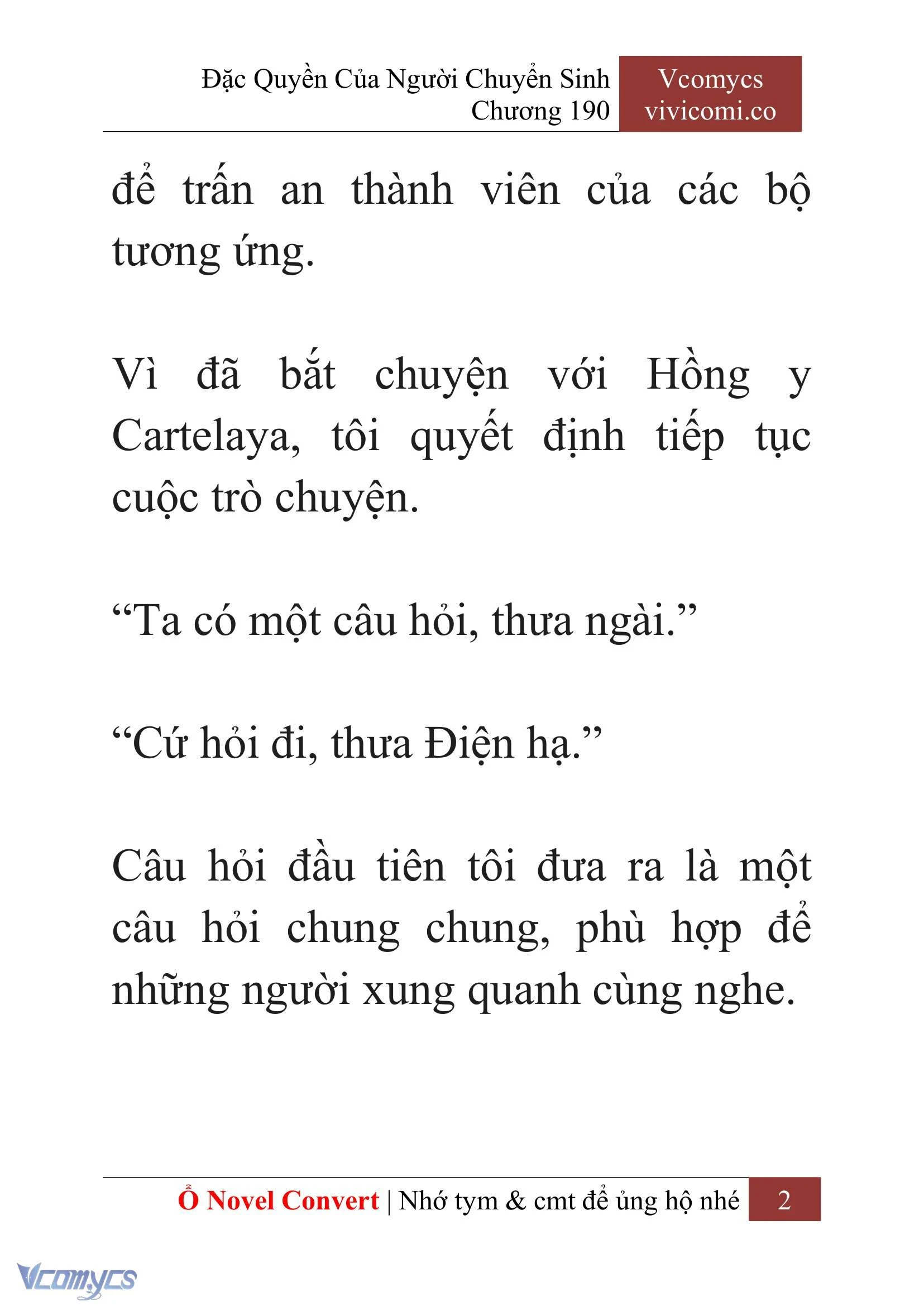 [Novel] Đặc Quyền Của Người Chuyển Sinh Chapter  190 - 5