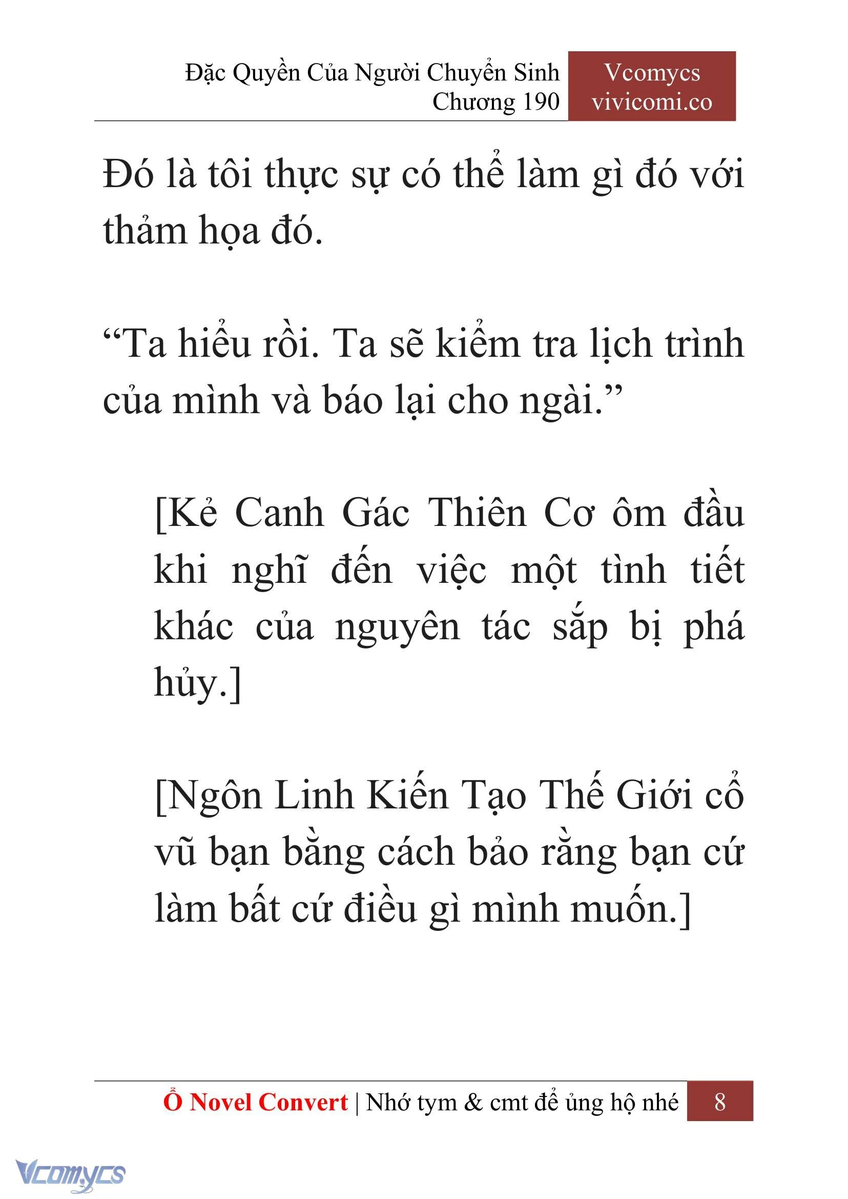 [Novel] Đặc Quyền Của Người Chuyển Sinh Chapter  190 - 11