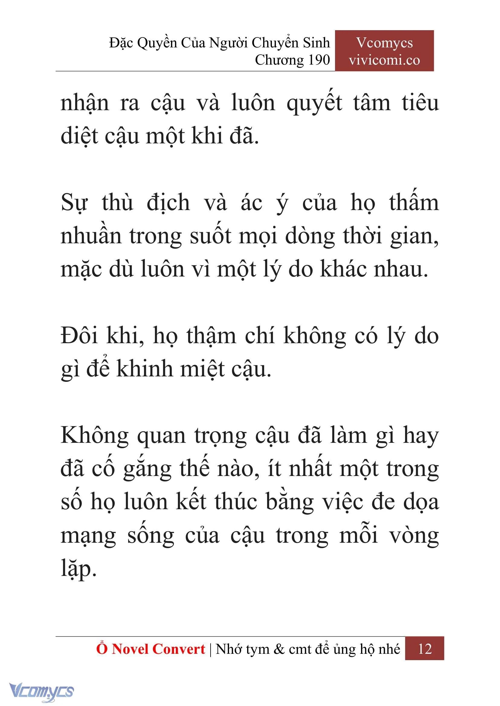 [Novel] Đặc Quyền Của Người Chuyển Sinh Chapter  190 - 15