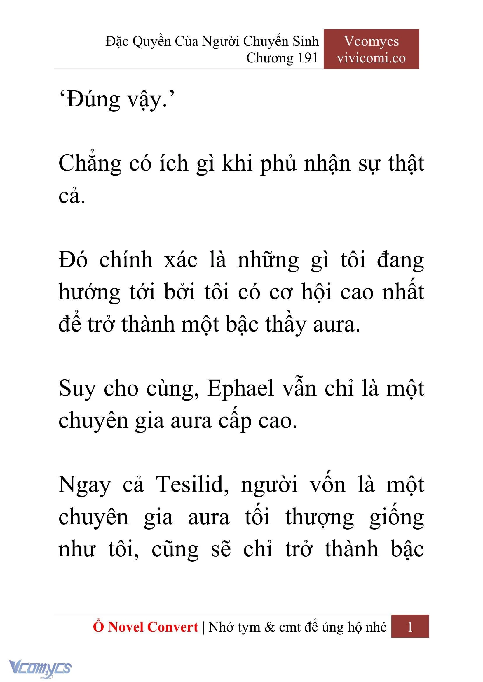 [Novel] Đặc Quyền Của Người Chuyển Sinh Chapter  191 - 4