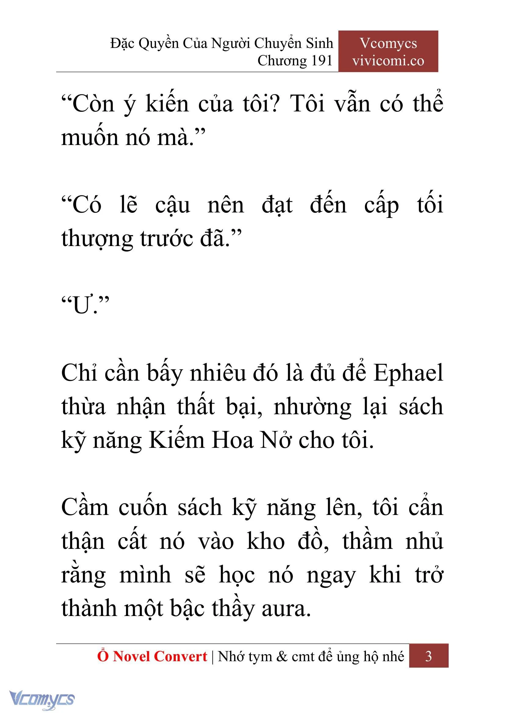 [Novel] Đặc Quyền Của Người Chuyển Sinh Chapter  191 - 6