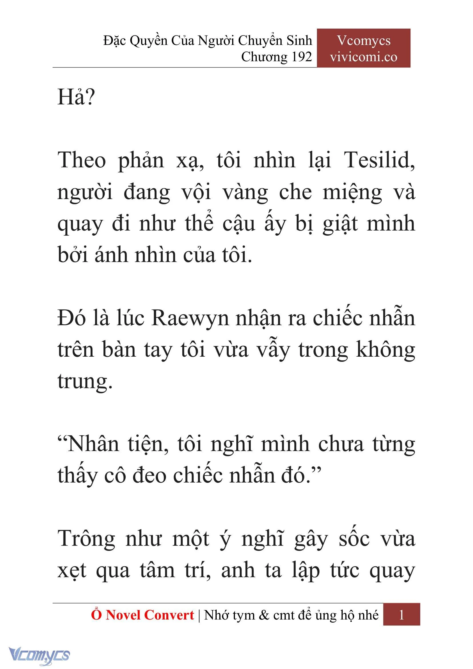 [Novel] Đặc Quyền Của Người Chuyển Sinh Chapter  192 - 4