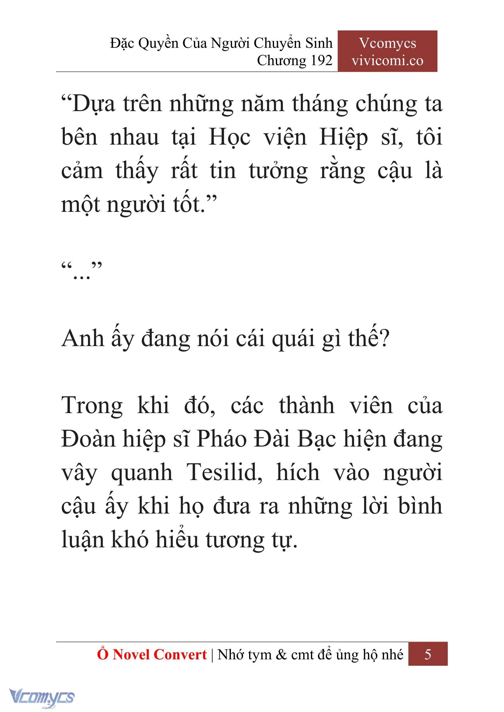 [Novel] Đặc Quyền Của Người Chuyển Sinh Chapter  192 - 8
