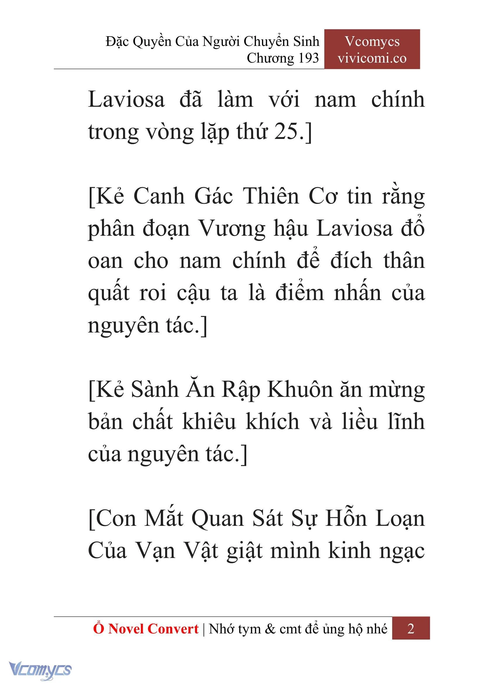 [Novel] Đặc Quyền Của Người Chuyển Sinh Chapter  193 - 5