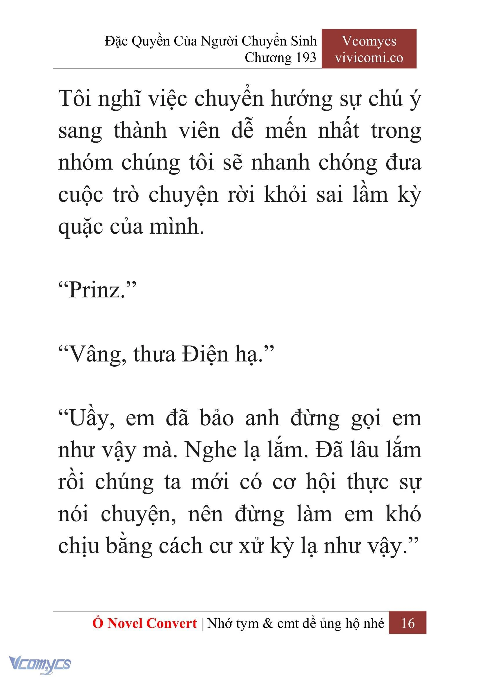 [Novel] Đặc Quyền Của Người Chuyển Sinh Chapter  193 - 19