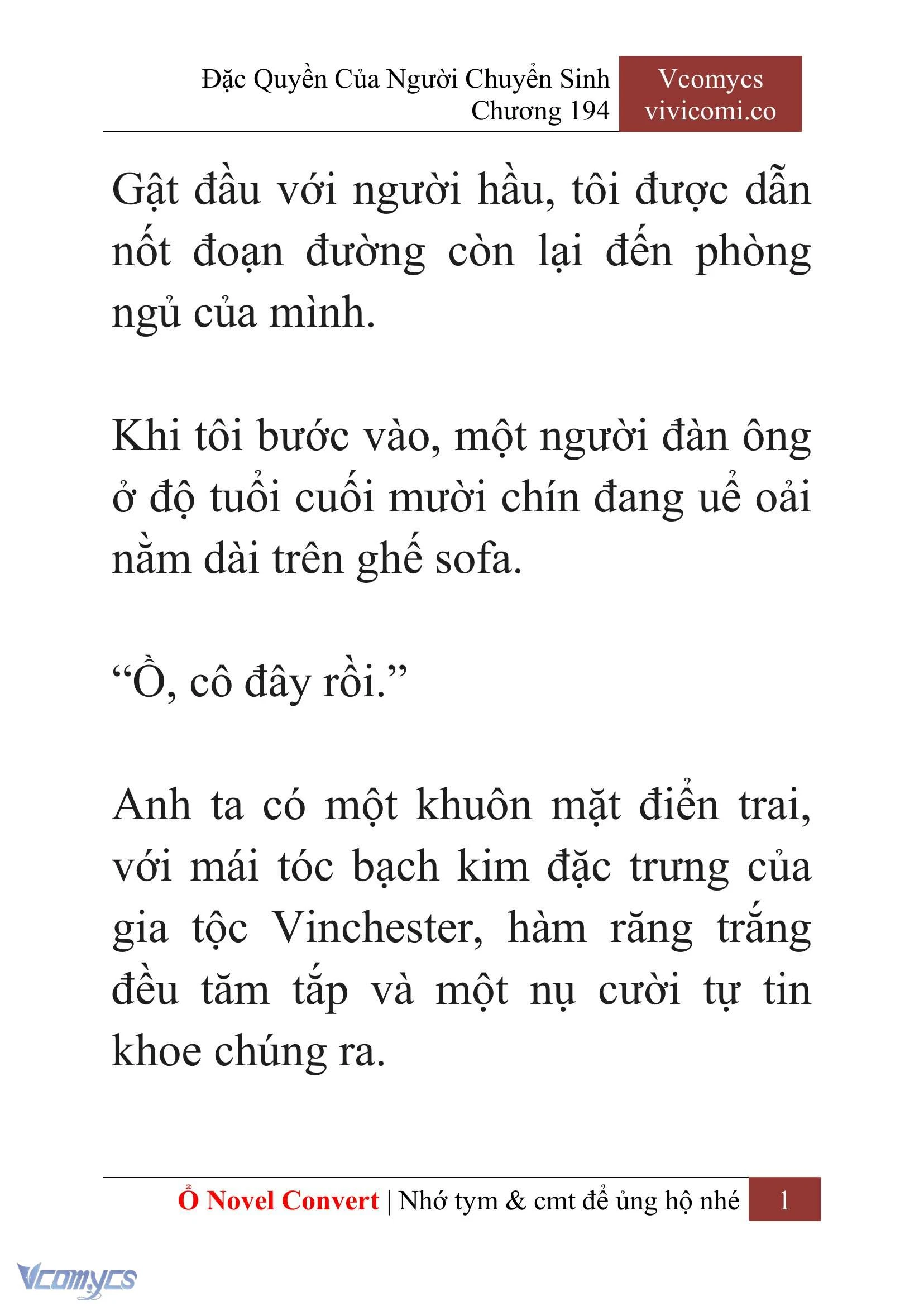 [Novel] Đặc Quyền Của Người Chuyển Sinh Chapter  194 - 4