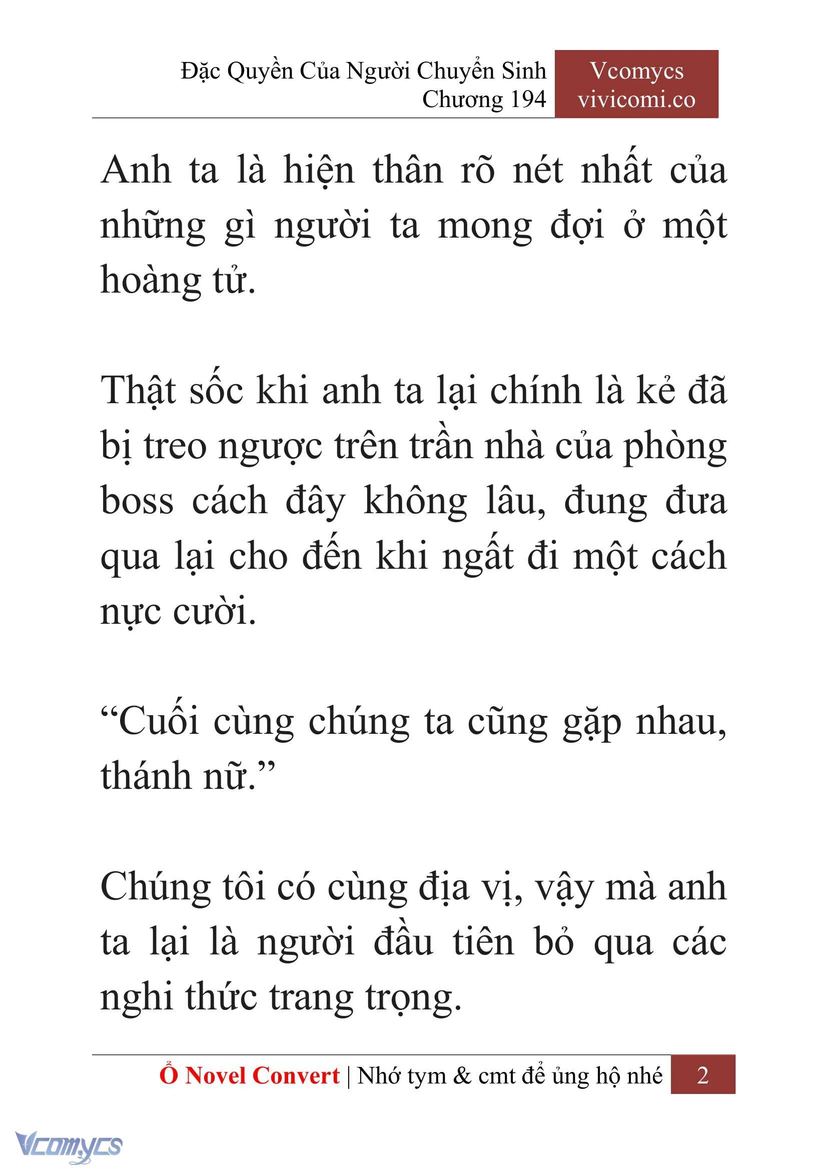 [Novel] Đặc Quyền Của Người Chuyển Sinh Chapter  194 - 5