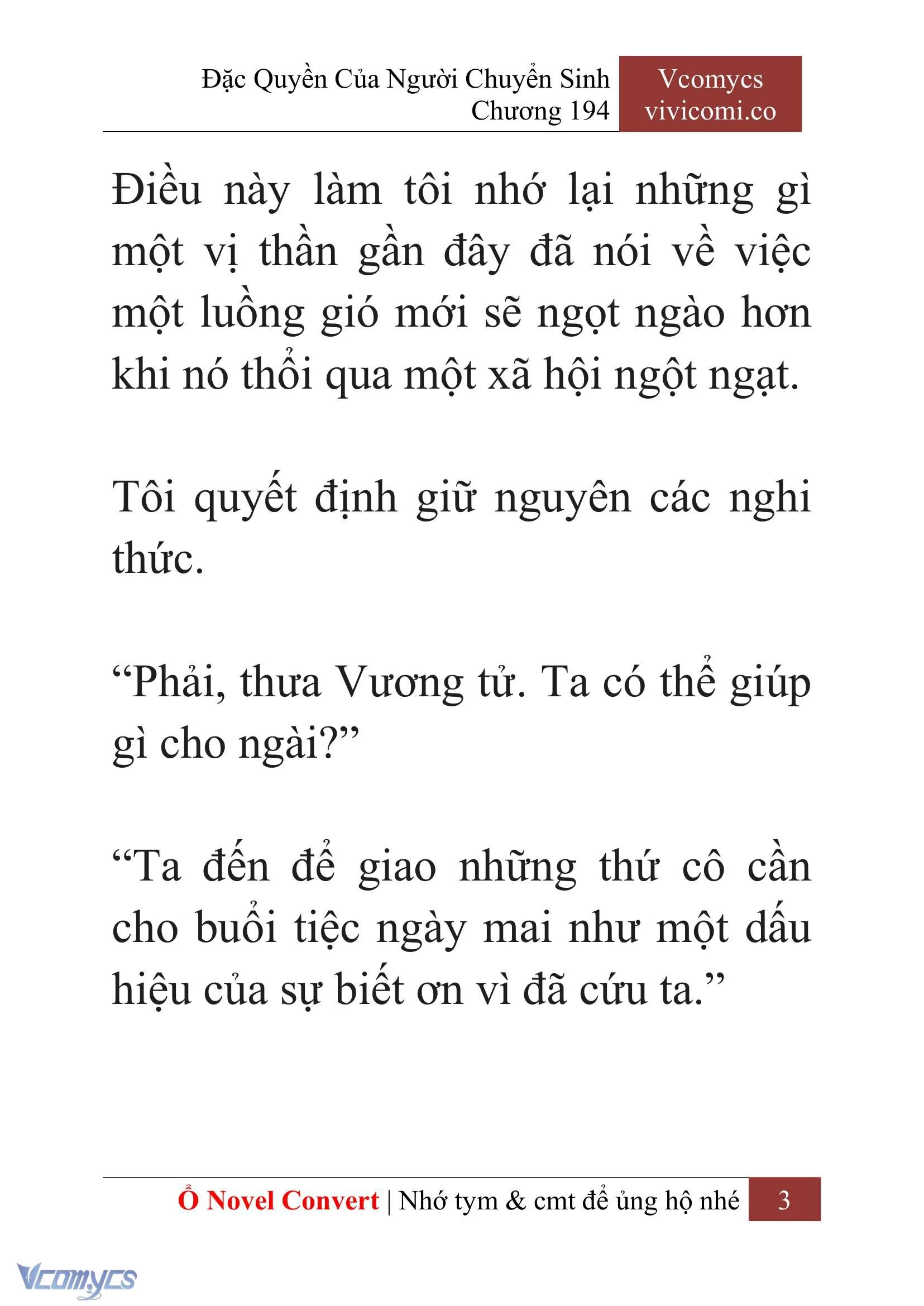 [Novel] Đặc Quyền Của Người Chuyển Sinh Chapter  194 - 6