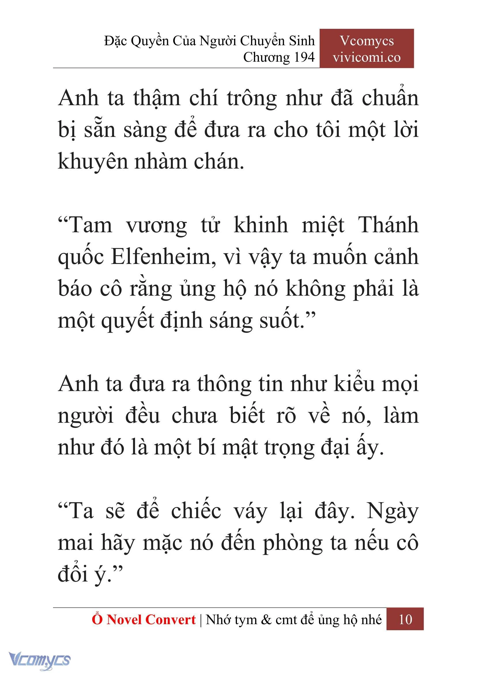[Novel] Đặc Quyền Của Người Chuyển Sinh Chapter  194 - 13