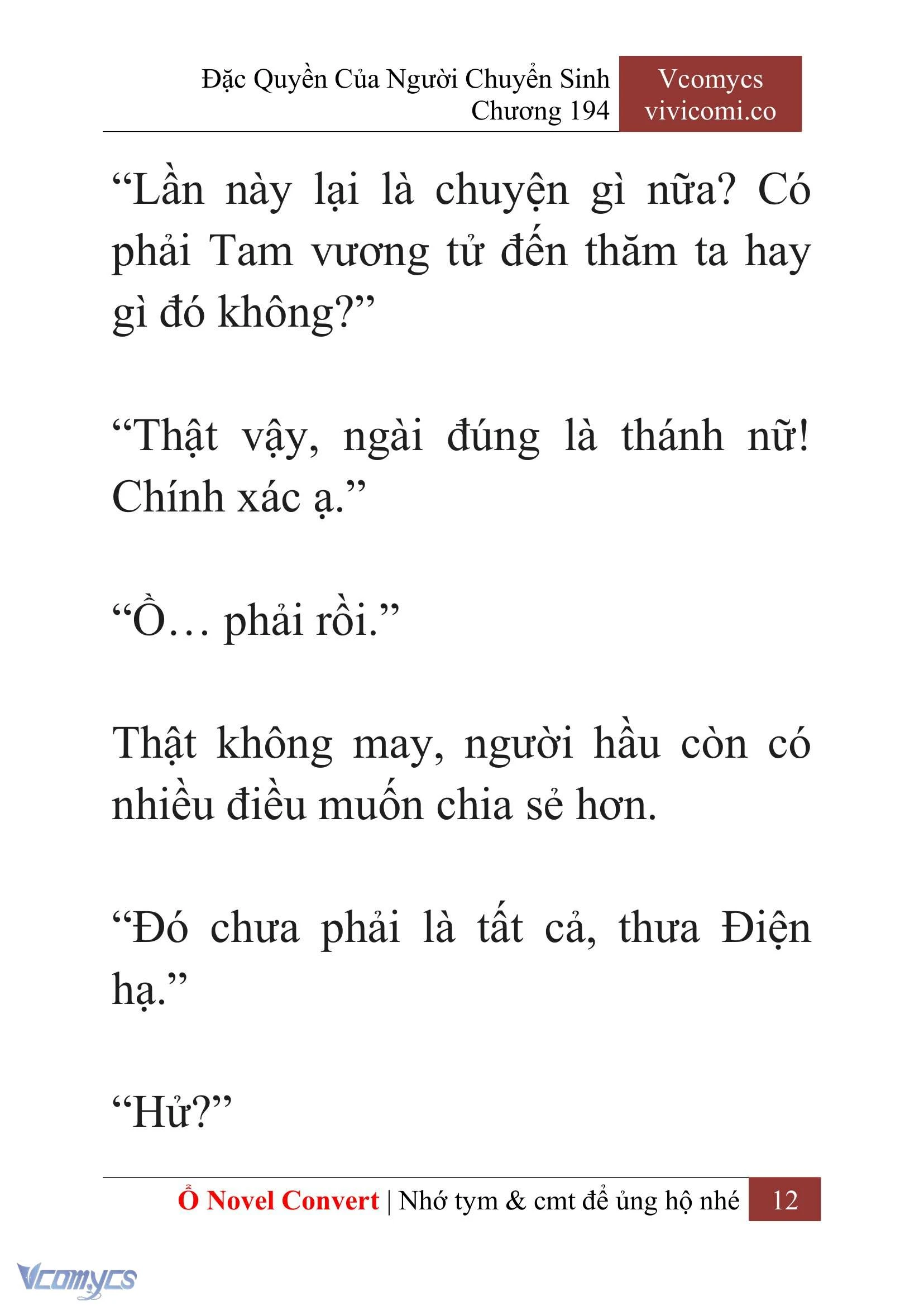 [Novel] Đặc Quyền Của Người Chuyển Sinh Chapter  194 - 15