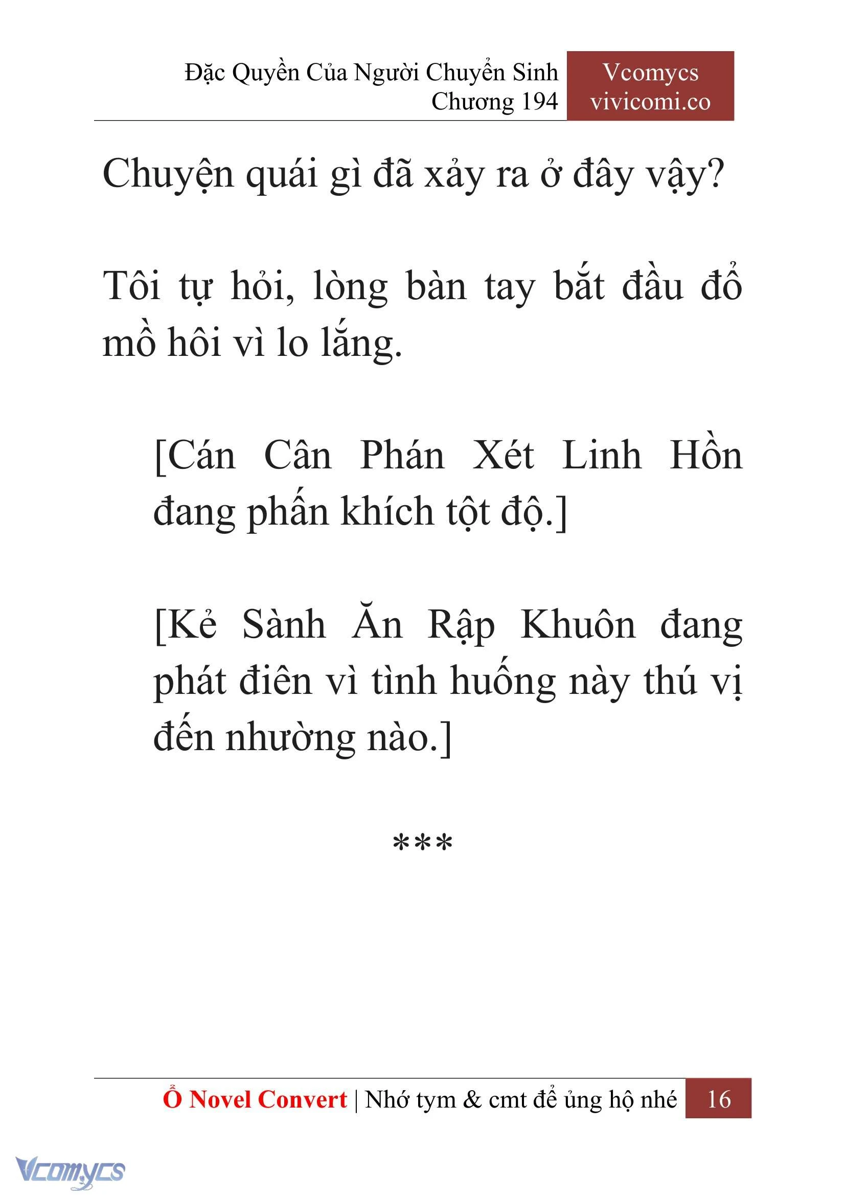 [Novel] Đặc Quyền Của Người Chuyển Sinh Chapter  194 - 19