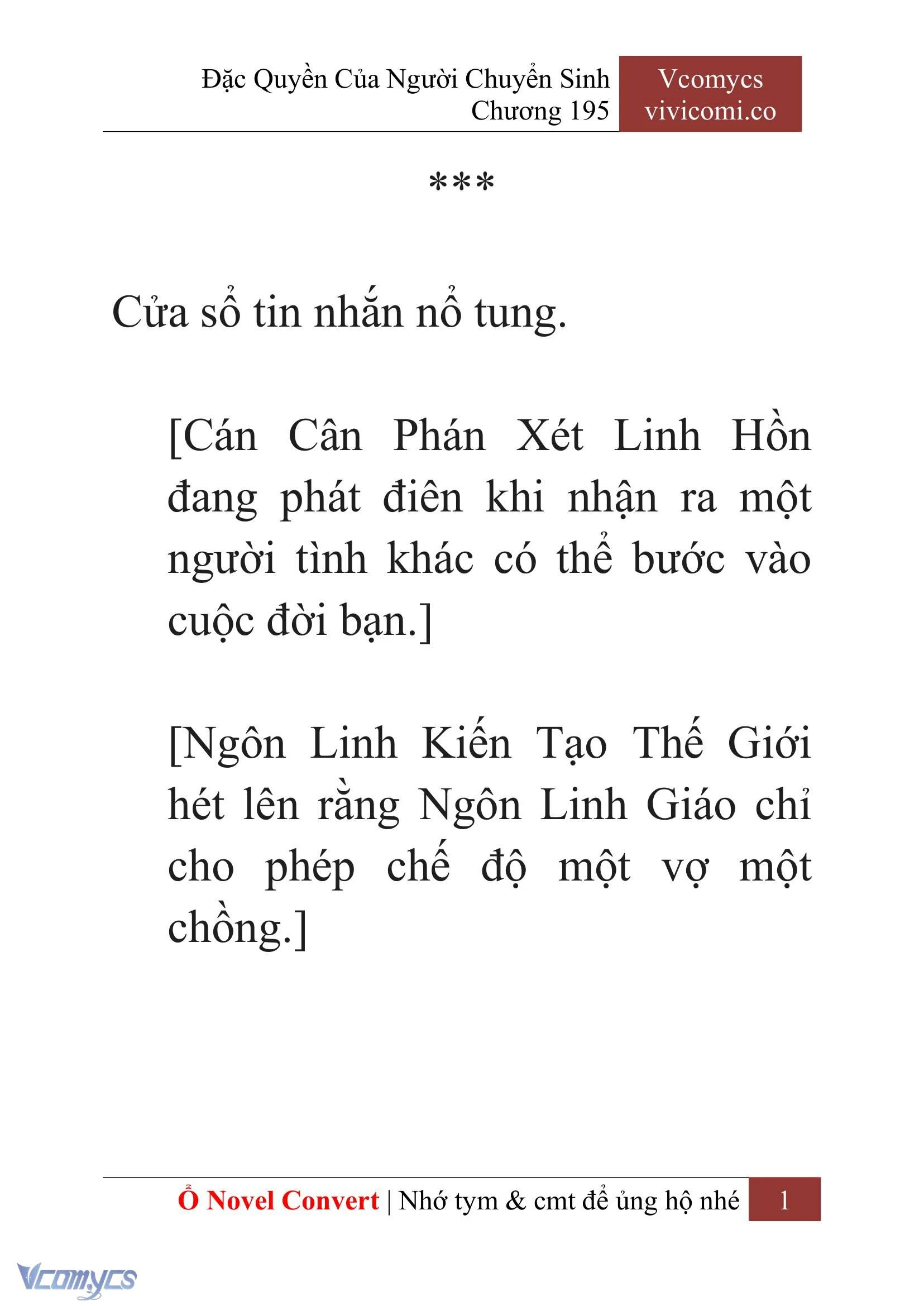 [Novel] Đặc Quyền Của Người Chuyển Sinh Chapter  195 - 4