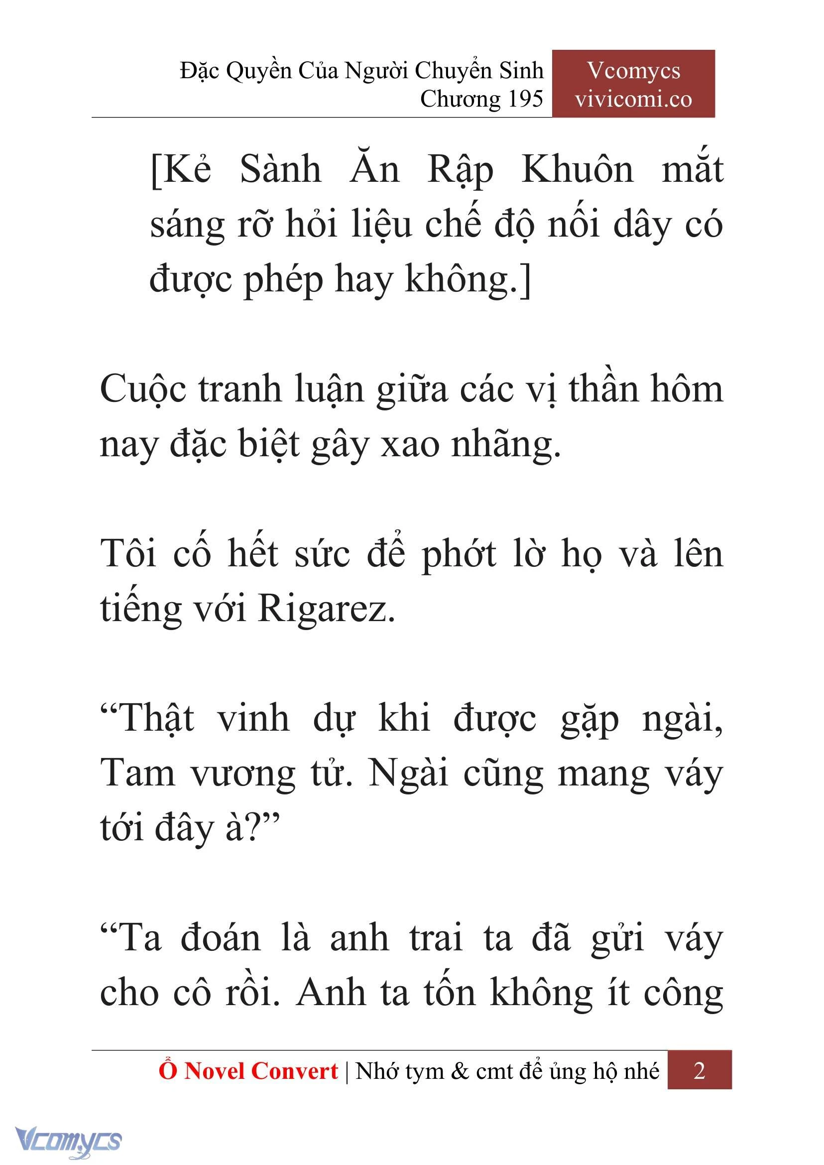 [Novel] Đặc Quyền Của Người Chuyển Sinh Chapter  195 - 5